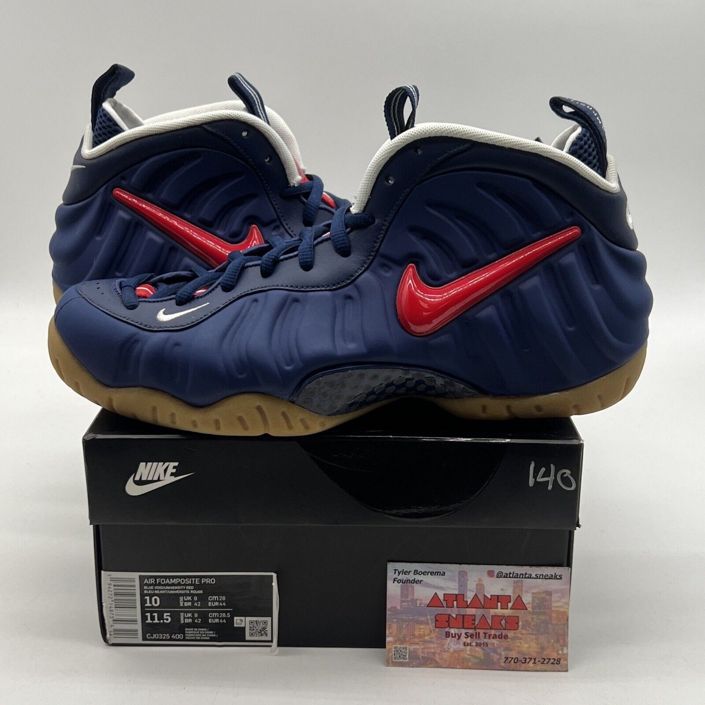 Size 10 - Nike Air Foamposite Pro USA White Navy Red Gum (CJ0325-400)