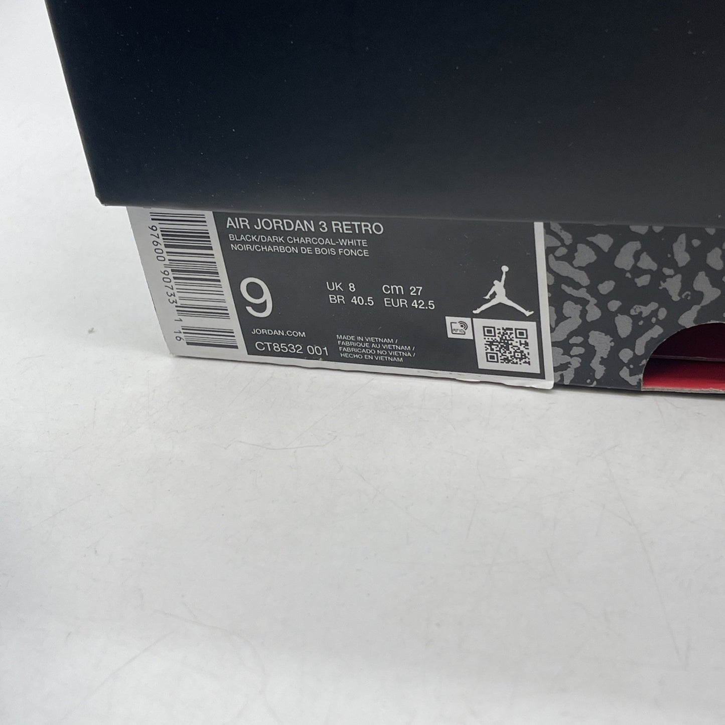 Size 9 - Air Jordan 3 Retro 2025 Black Cat (CT8532-001)
