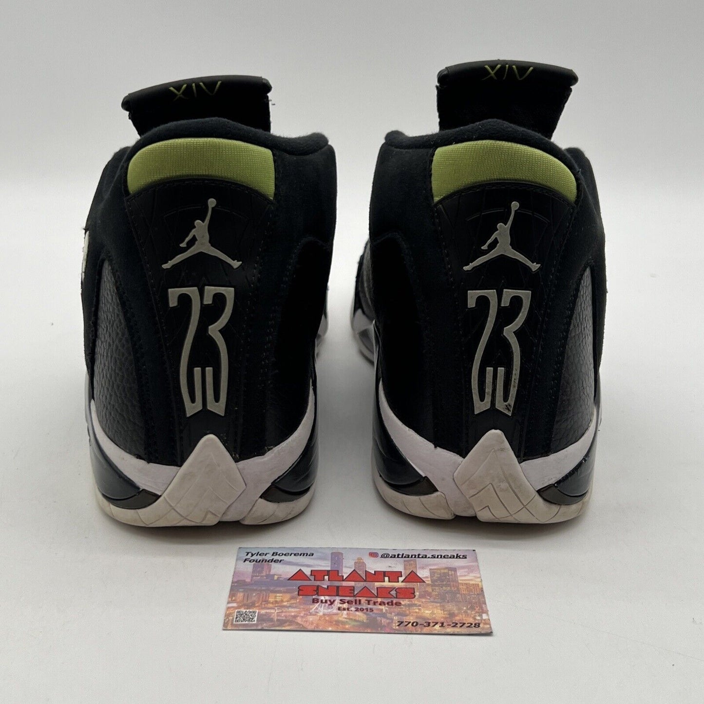 Size 12 - Air Jordan 14 Retro 2016 Indiglo Black White Green (487471-005)