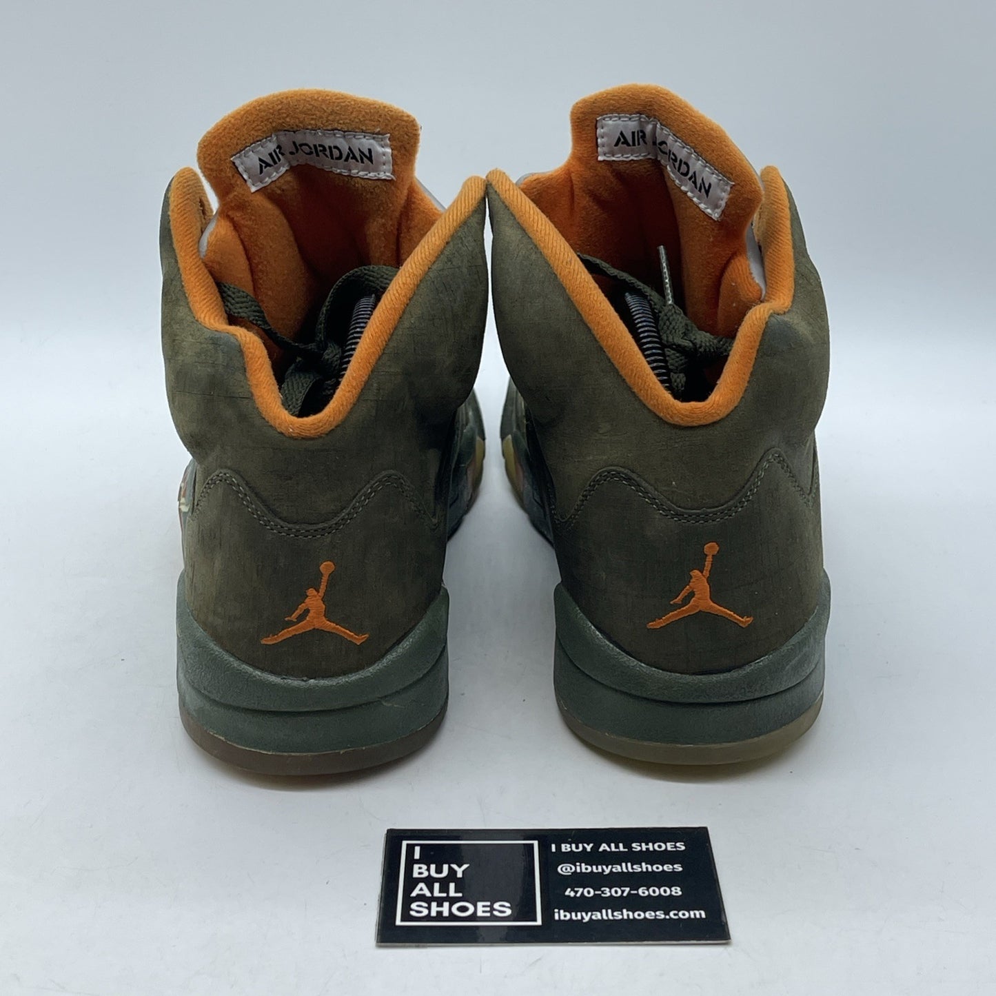 Size 8.5 - Air Jordan 5 Retro LS Olive Orange Green Suede (314259-381)