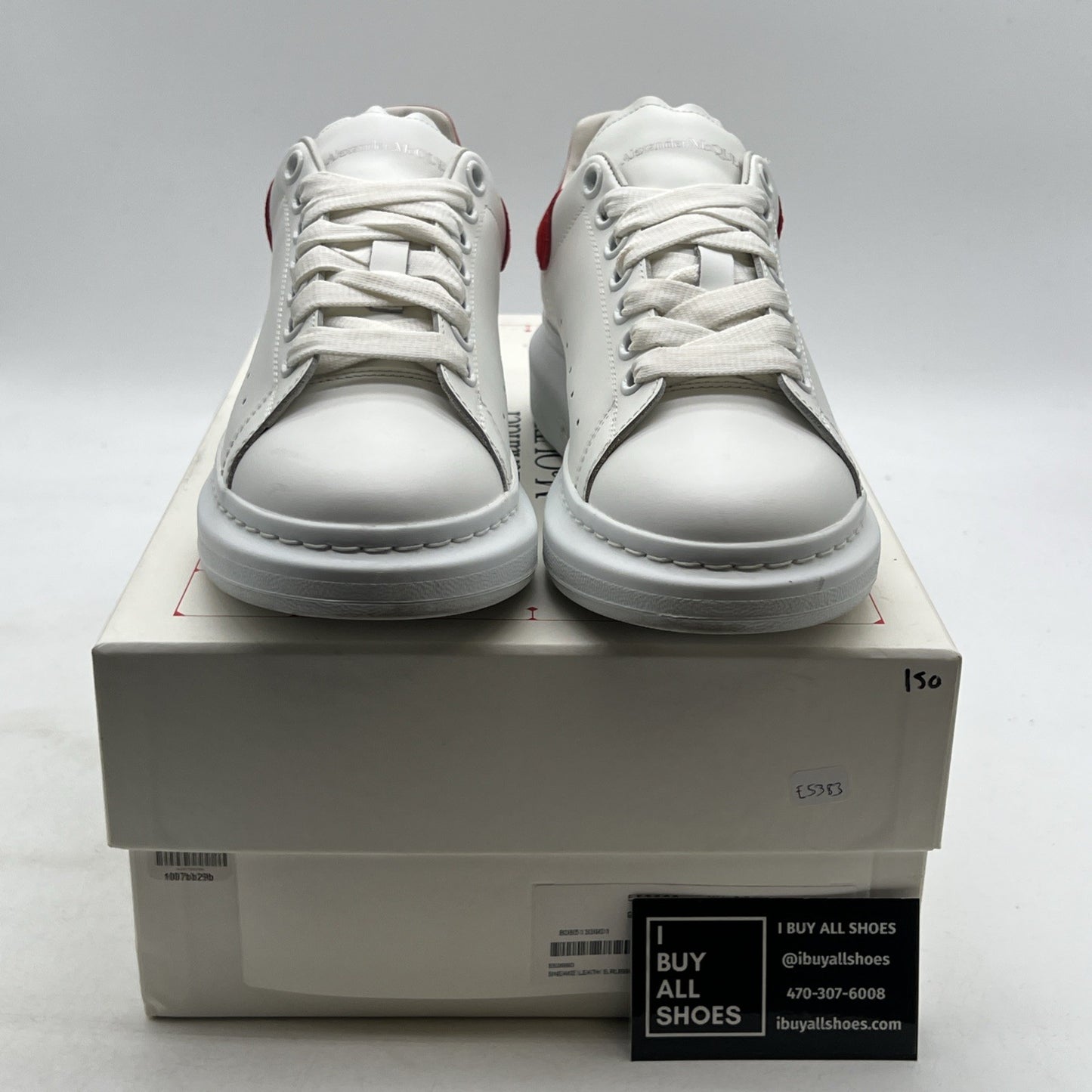 Size 39.5 - Alexander Mcqueen Oversized Platform Leather White/Red Suede