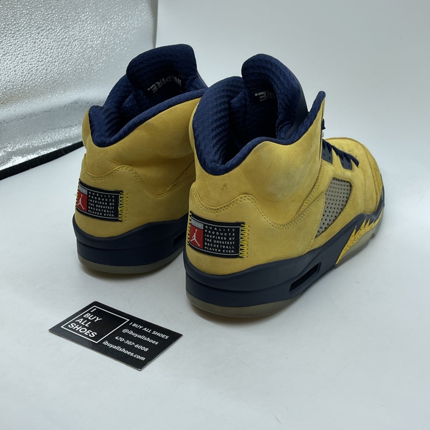 Size 11.5 - Air Jordan 5 Retro SP Michigan Yellow Black Suede (CQ9541-704)