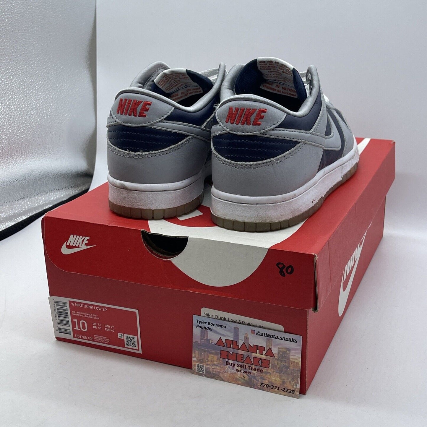 Size 10 - Nike Dunk Low SP College Navy 2021 Grey Red Suede Leather (DD1768-400)