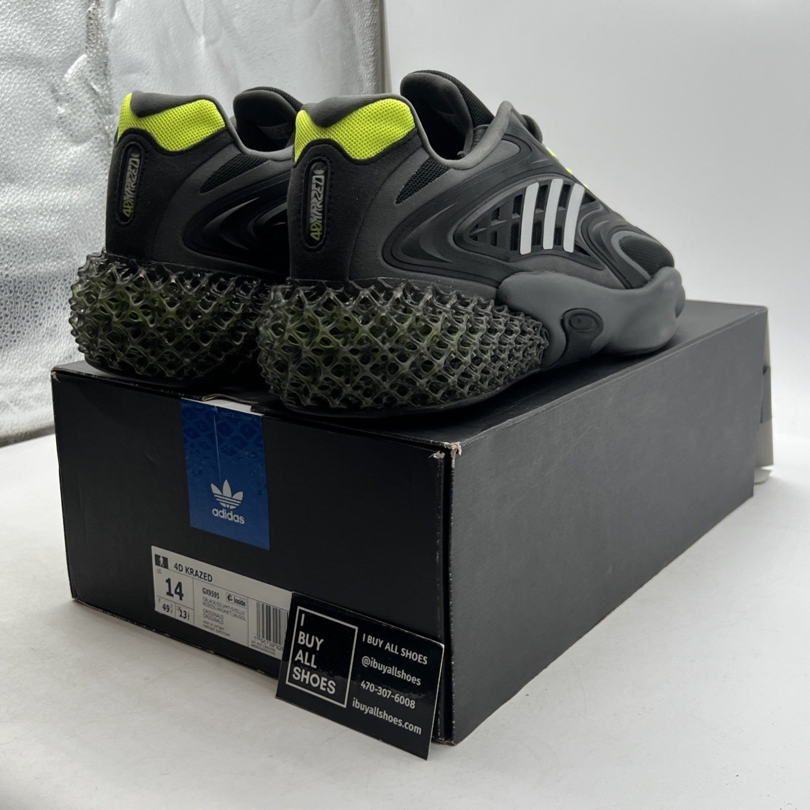 Size 14 - Adidas 4D Krazed Black Solar Yellow (GX9595)