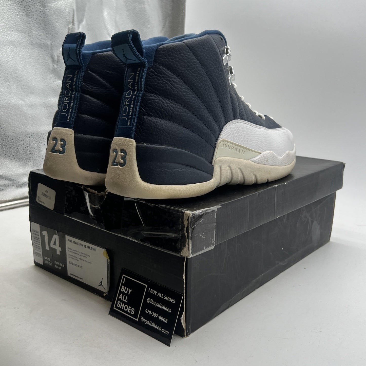Size 14 - Air Jordan 12 Retro 2012 Obsidian (130690-410)