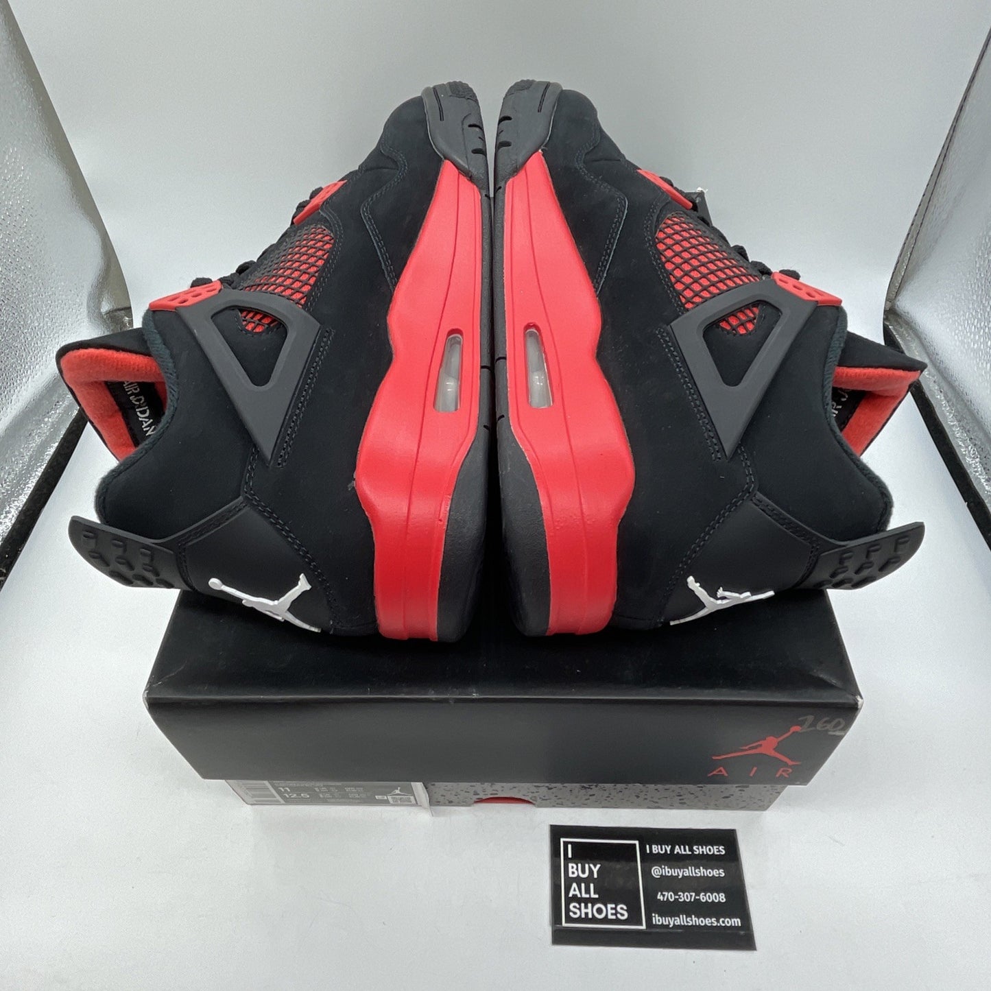 Size 11 - Jordan 4 Retro Mid Red Thunder White Black Suede (CT8527-016)