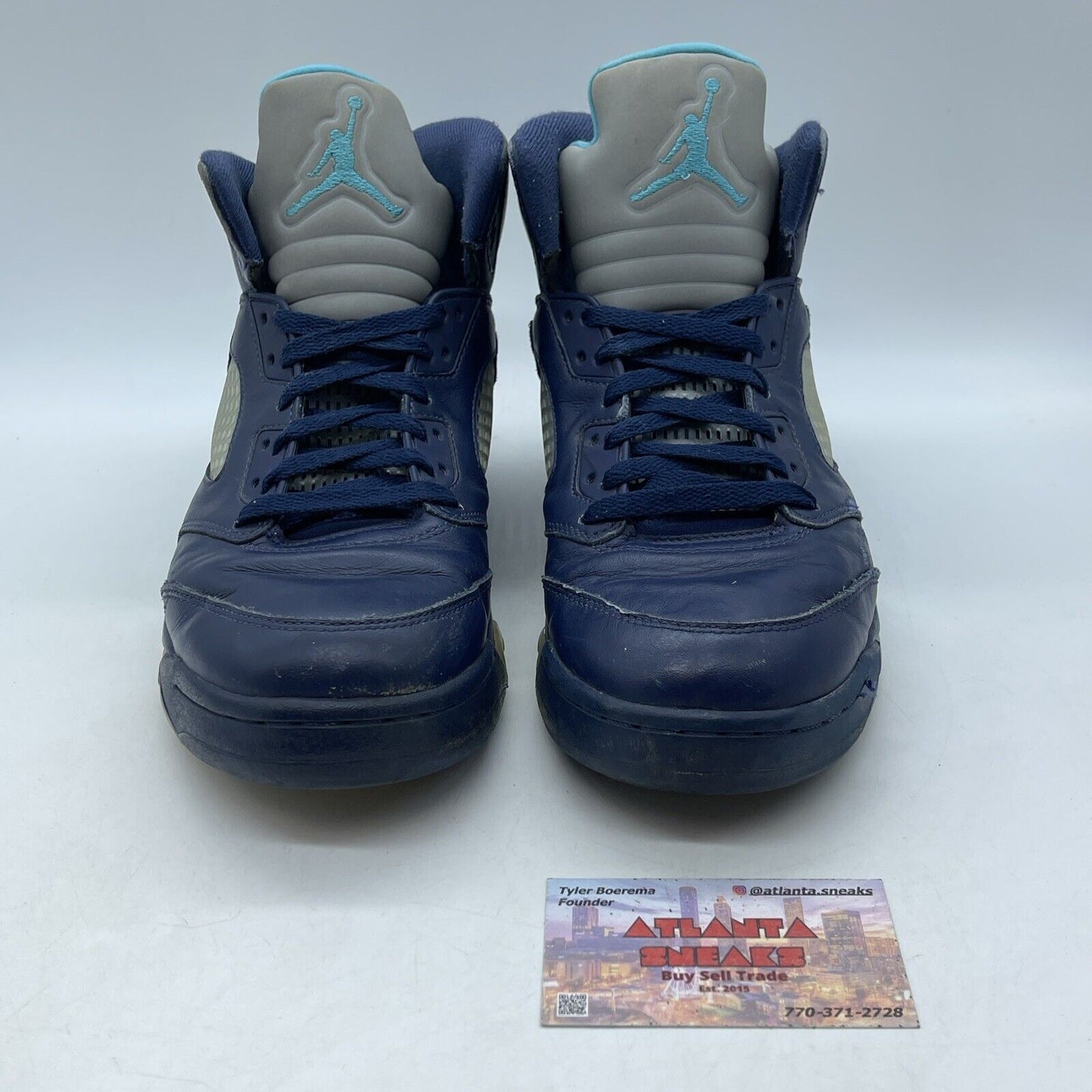 Size 10 - Air Jordan 5 Retro Pre-Grape White Blue Leather (136027-405)