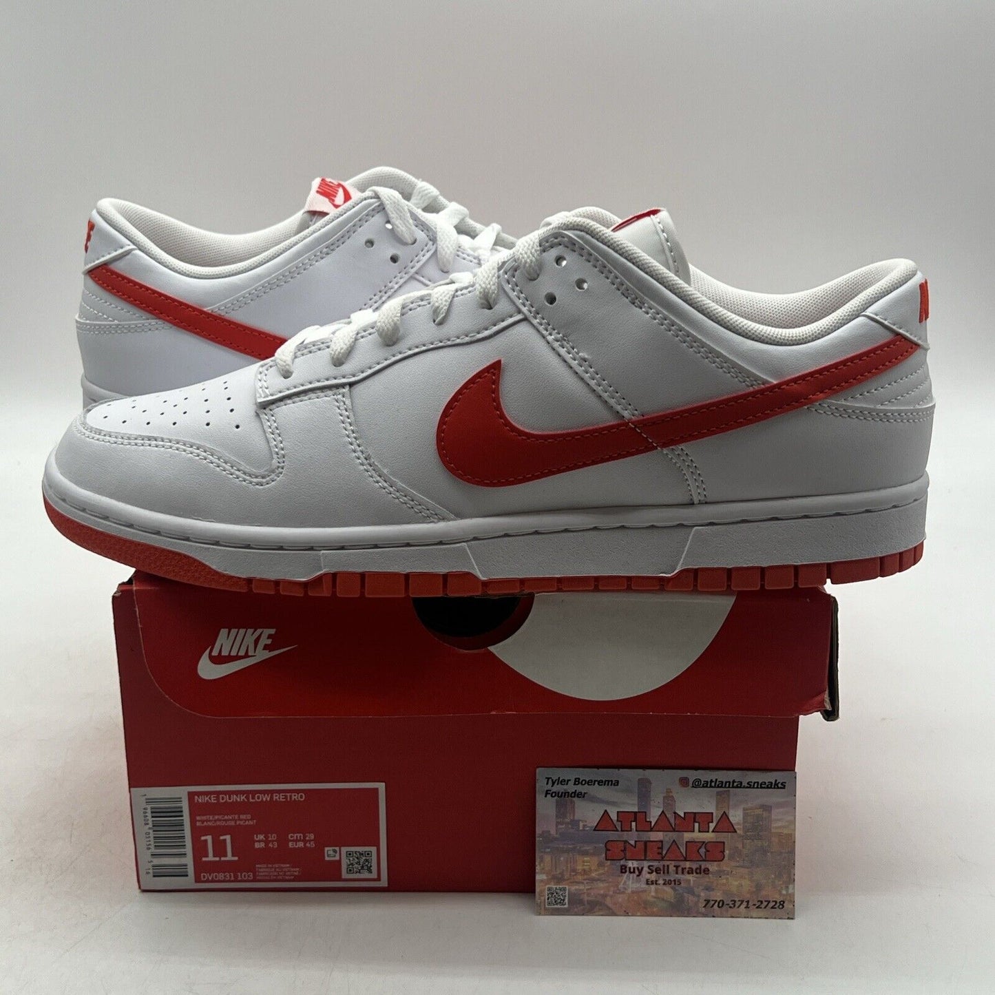 Size 11 - Nike Dunk Low Picante Red White Leather (DV0831-103)