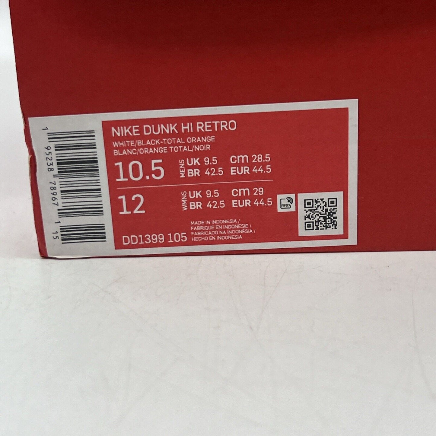 Size 10.5 - Nike Dunk High Black White Brand New Og All