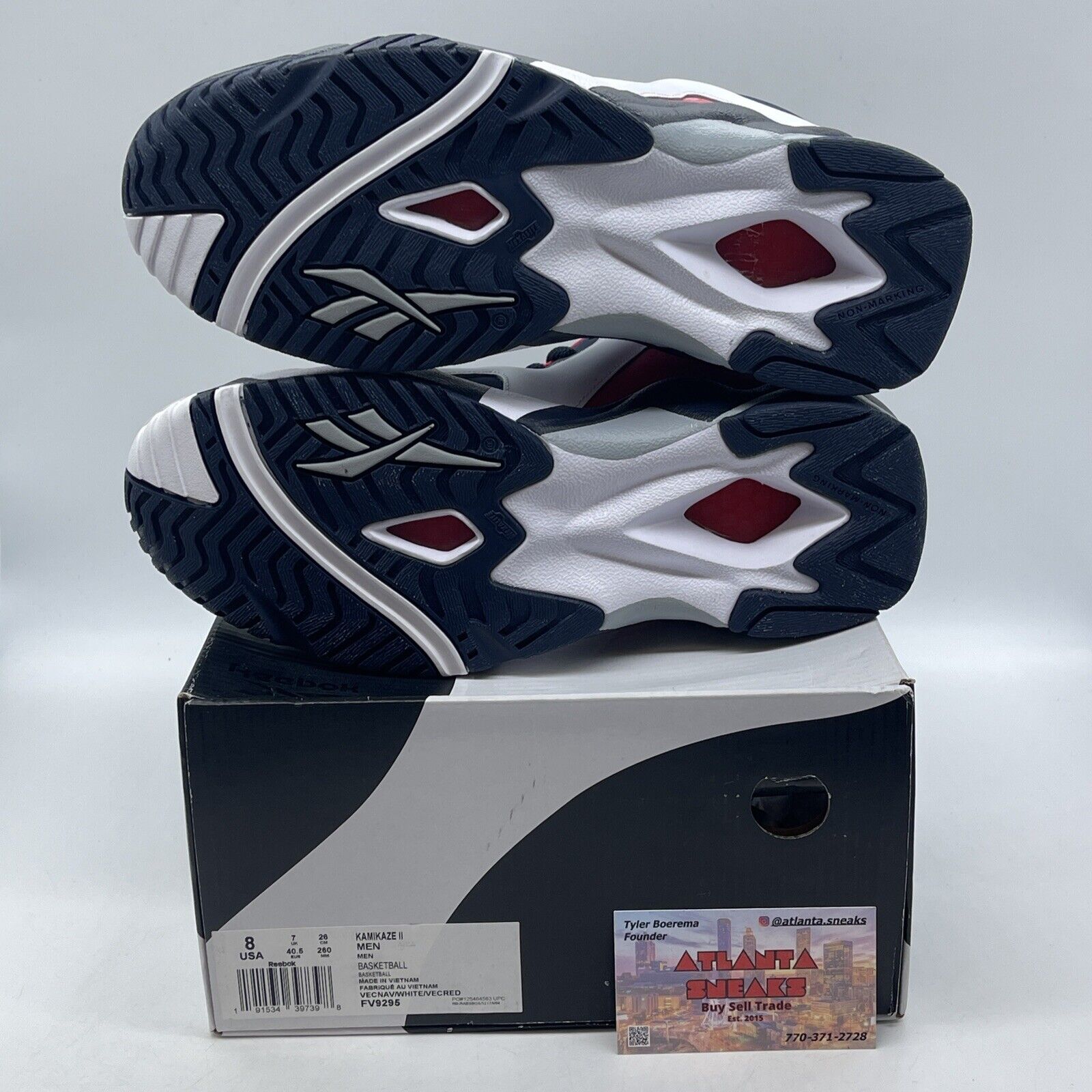 Size 8 - Reebok Kamikaze 2 USA White Blue Red (FV9295)