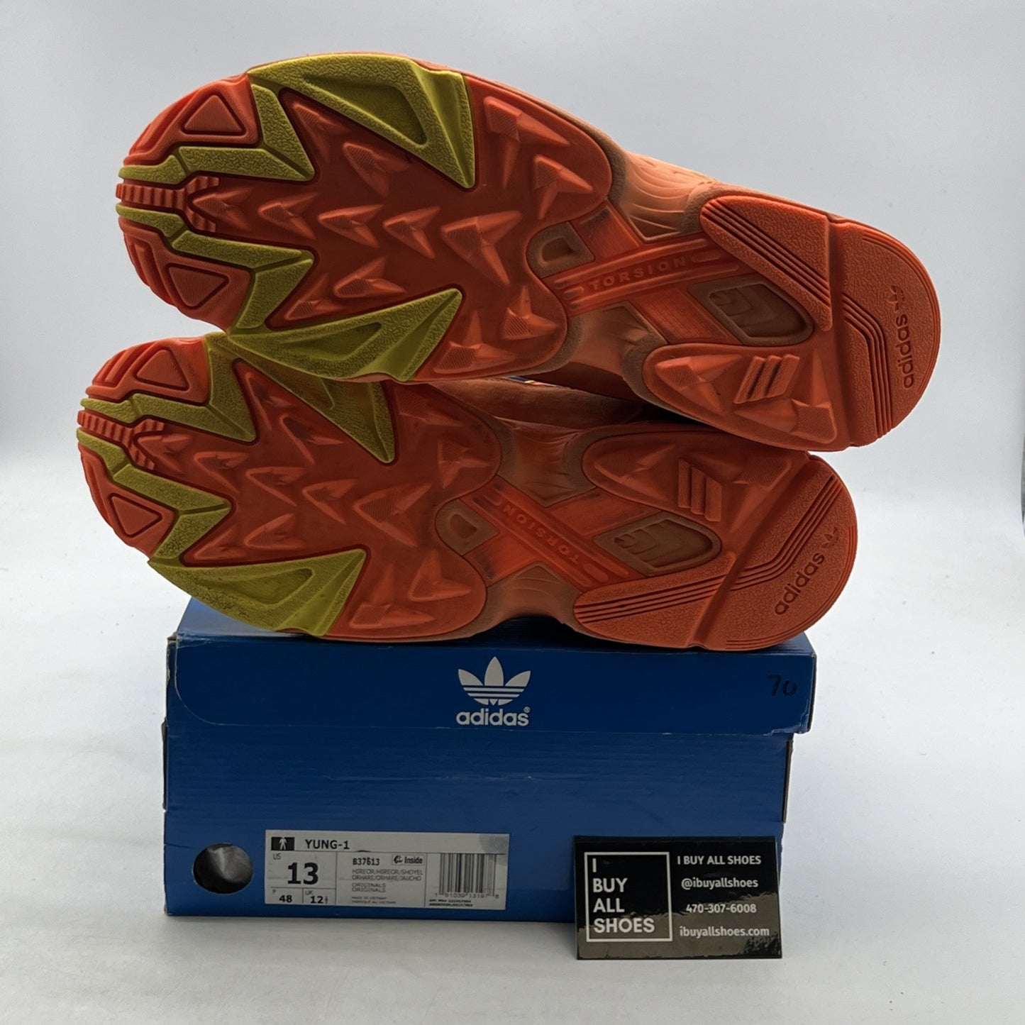 Size 13 - Adidas Yung-1 Hi-Res Orange (B37613)
