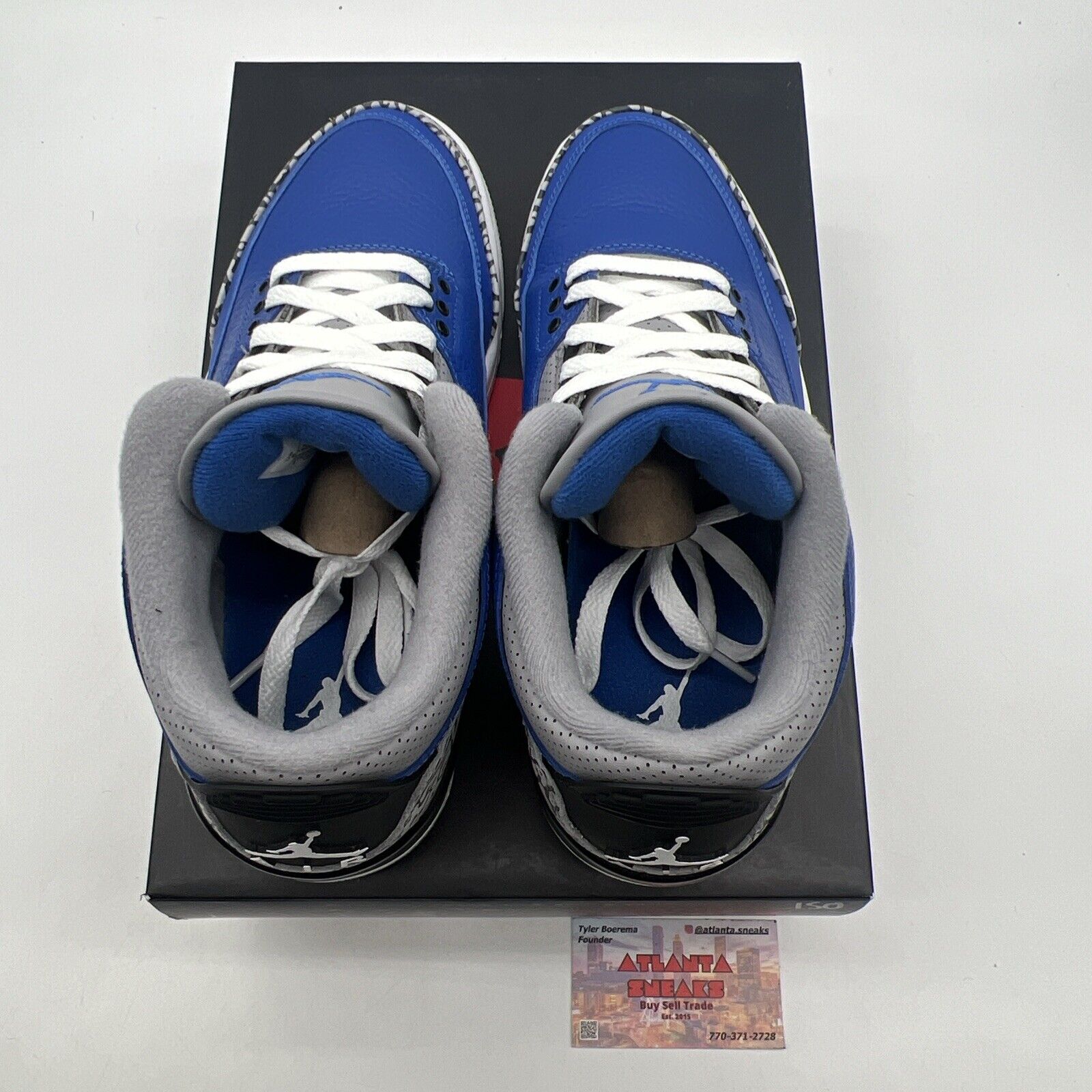 Size 8 - Jordan 3 Retro Varsity Royal 2020 Blue Black Grey Leather (CT8532-400)