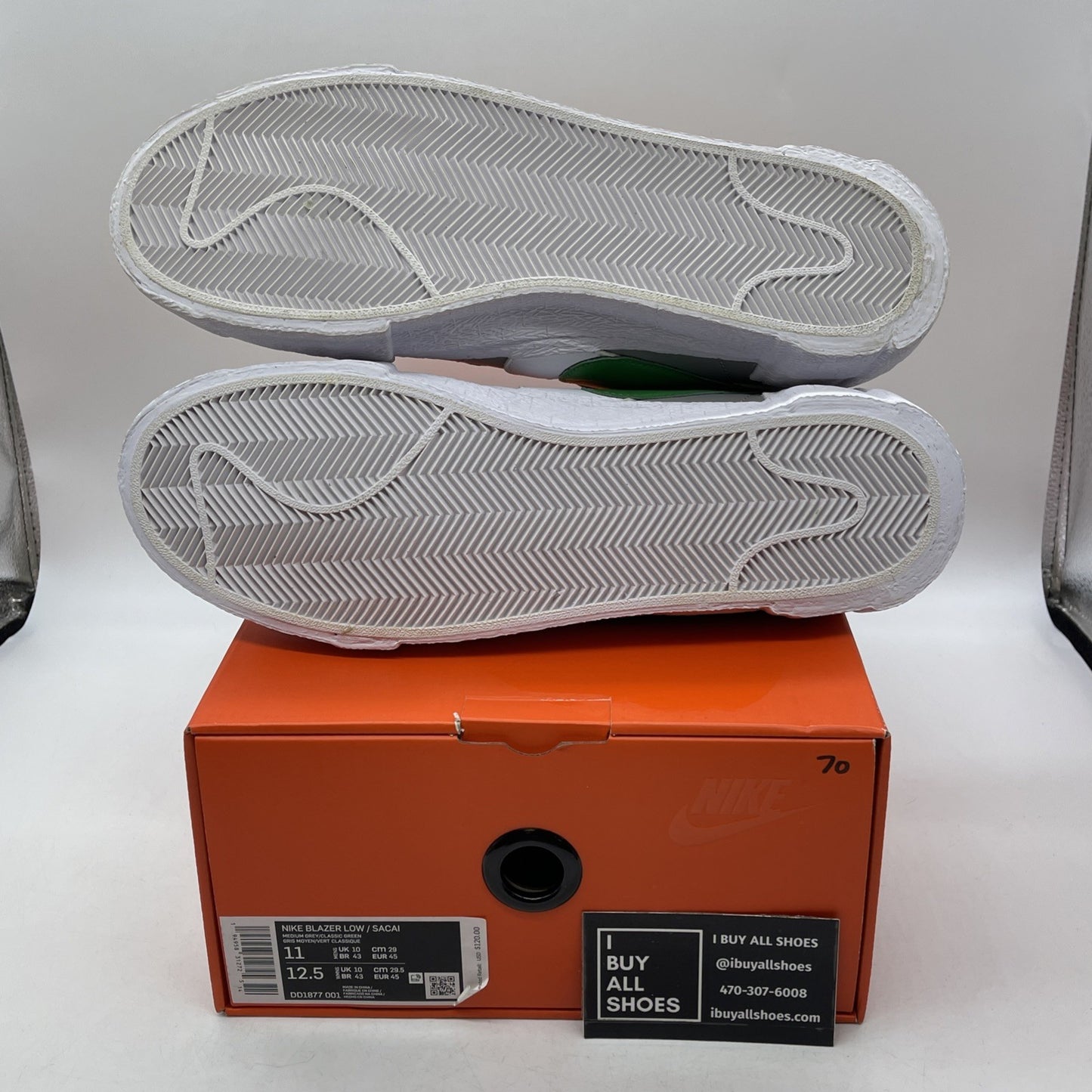 Size 11 - Nike sacai x Blazer Low Classic Green Grey White (DD1877-001)
