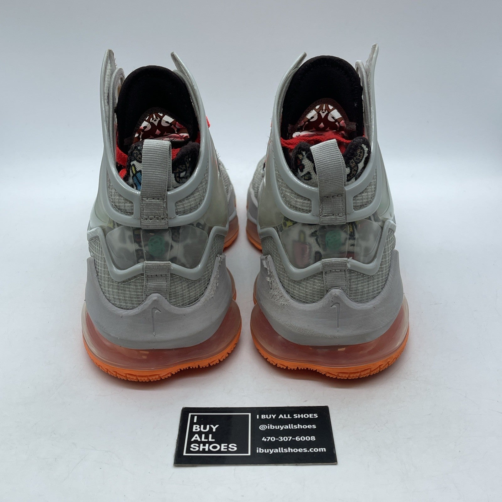 Size 12 - NIKE LEBRON XIX 19 GREY FOG ROMA GREEN Orange Leather (DC9339-001)