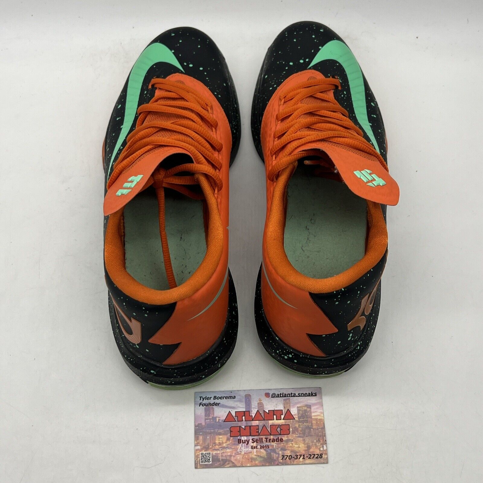 Size 9.5 - Nike KD 6 Texas - 599424-002 Black Orange Mint (599424-002)