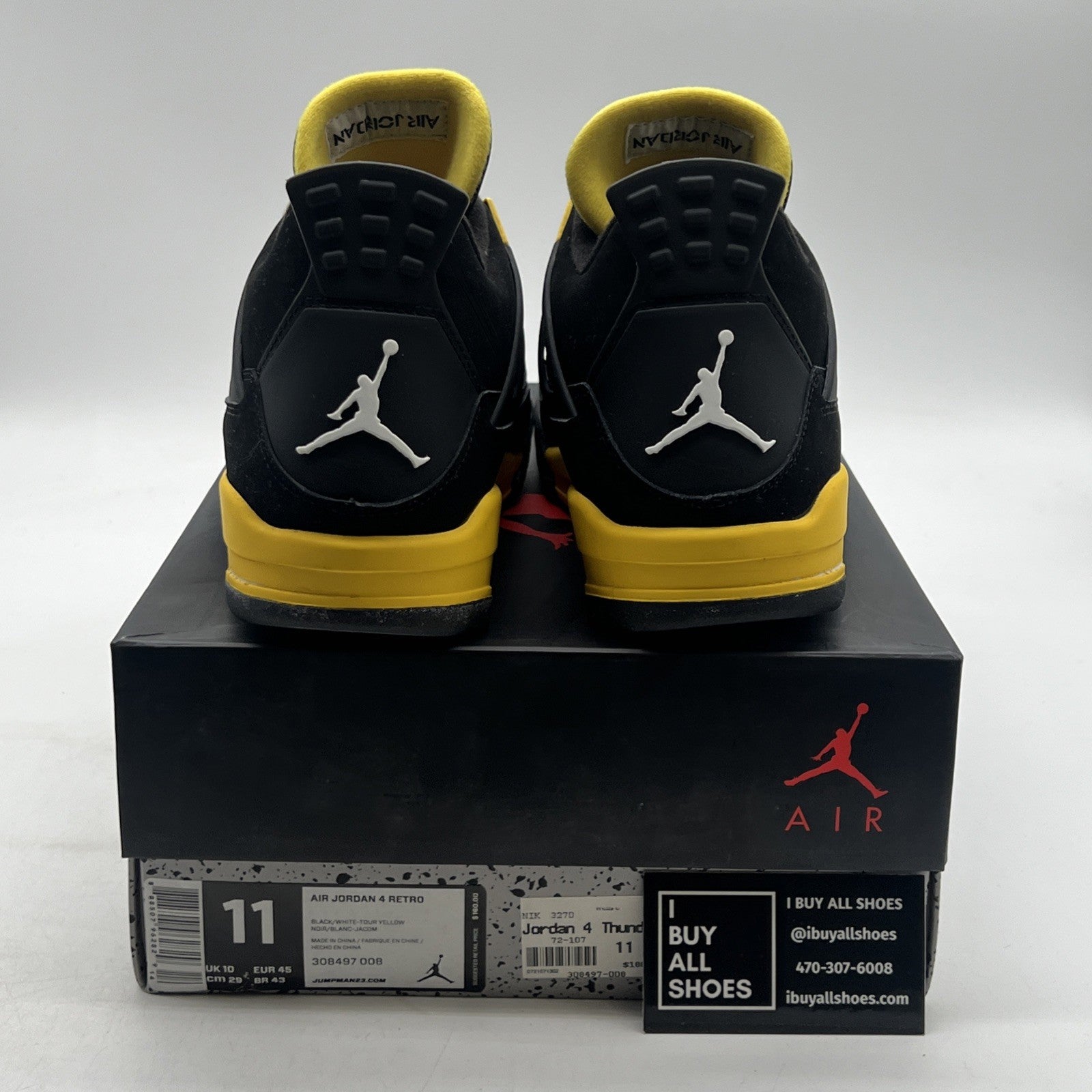 Size 11 - Air Jordan 4 Retro Low Thunder (308497-008)