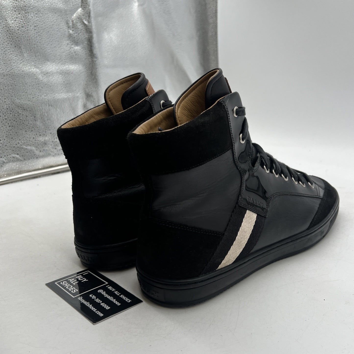 Size 12D - Bally Hedern High Top Mens Black Casual Classic Leather