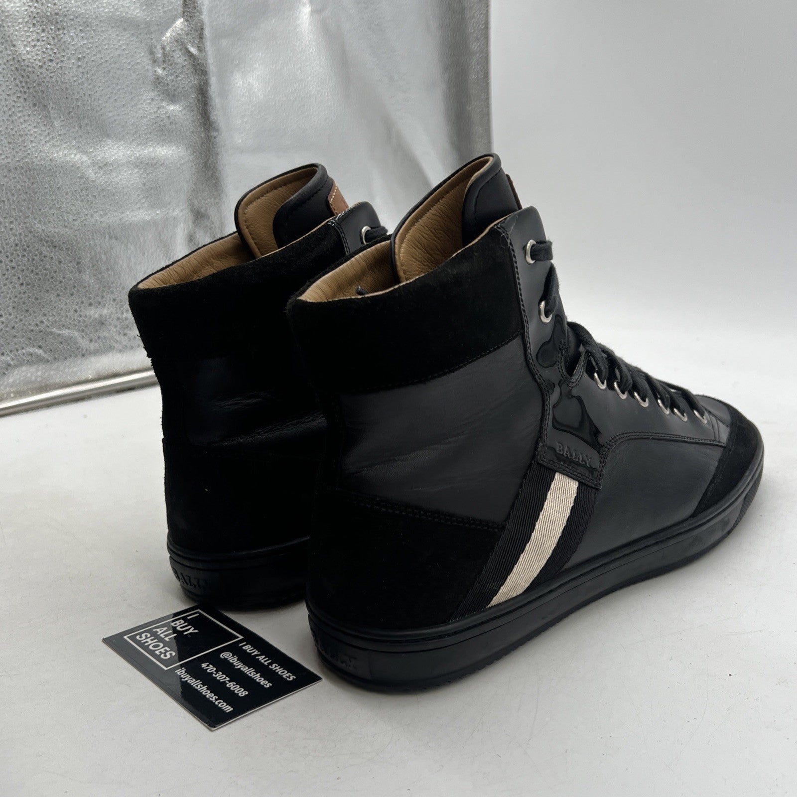 Size 12D - Bally Hedern High Top Mens Black Casual Classic Leather