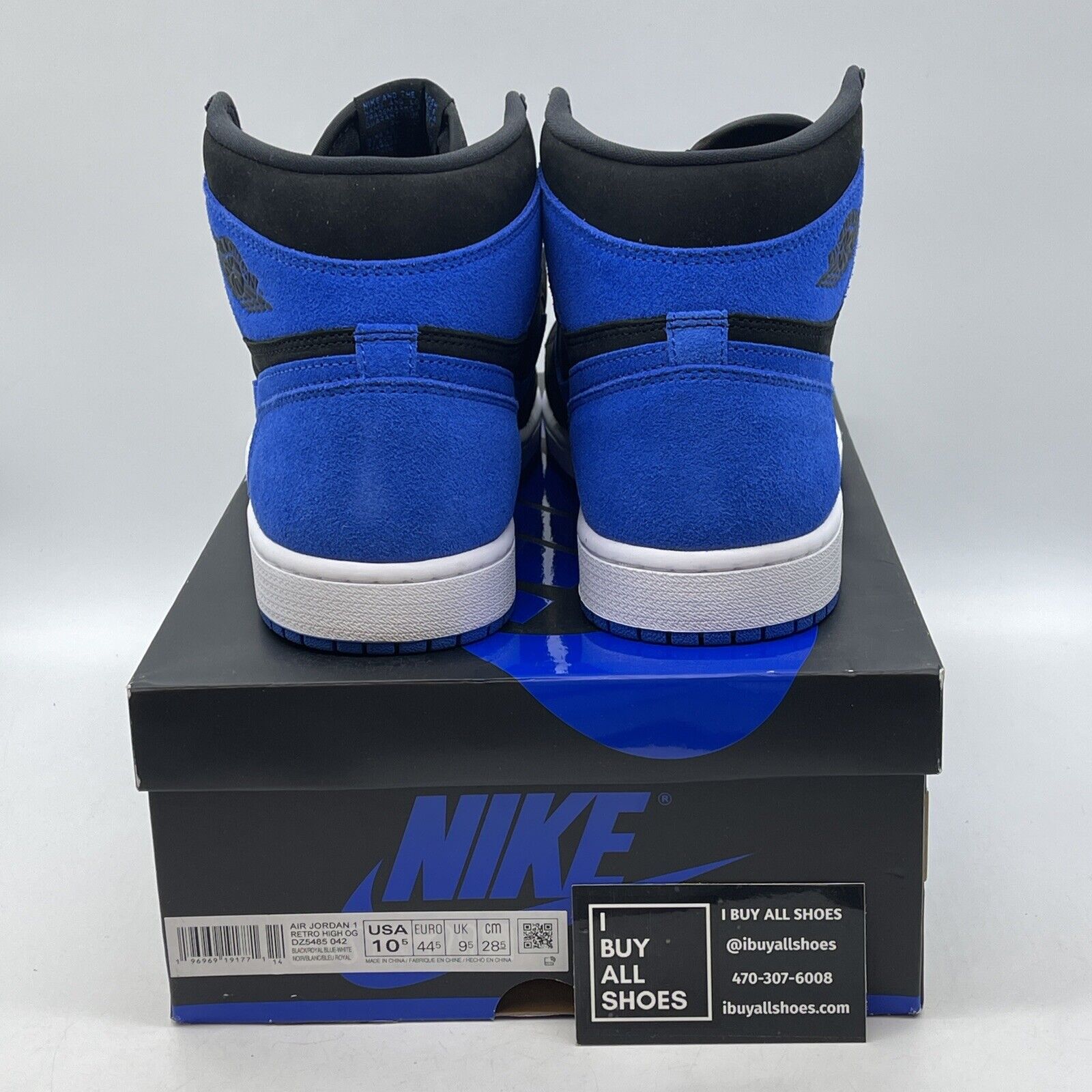 Size 10.5 - Jordan 1 Retro OG High Royal Reimagined Blue Black Suede DZ5485-042