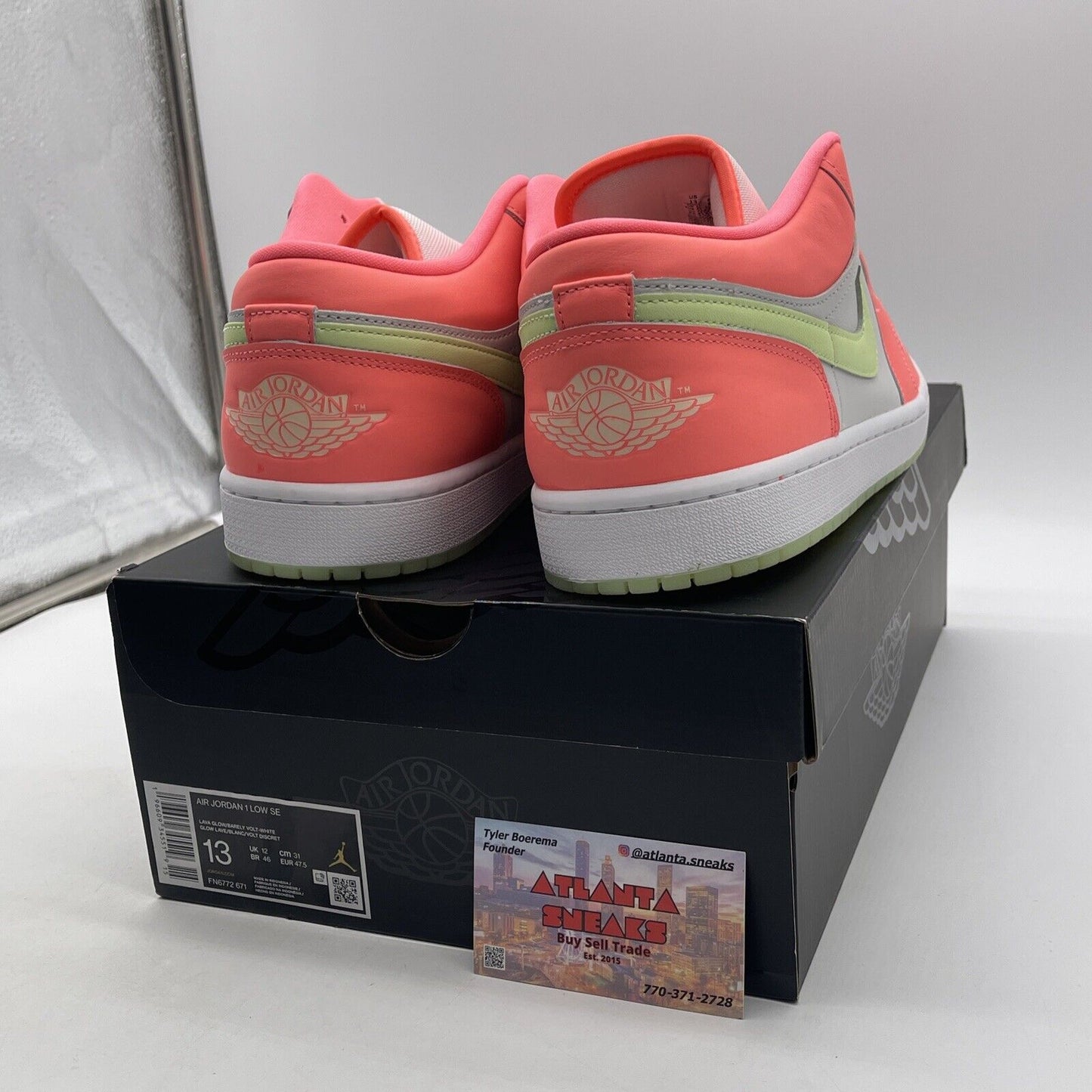 Size 13 - Air Jordan 1 SE Low Lava Glow Pink White Yellow Leather (FN6772-671)