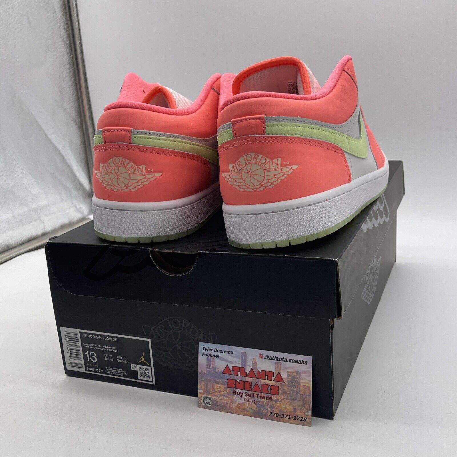 Size 13 - Air Jordan 1 SE Low Lava Glow Pink White Yellow Leather (FN6772-671)