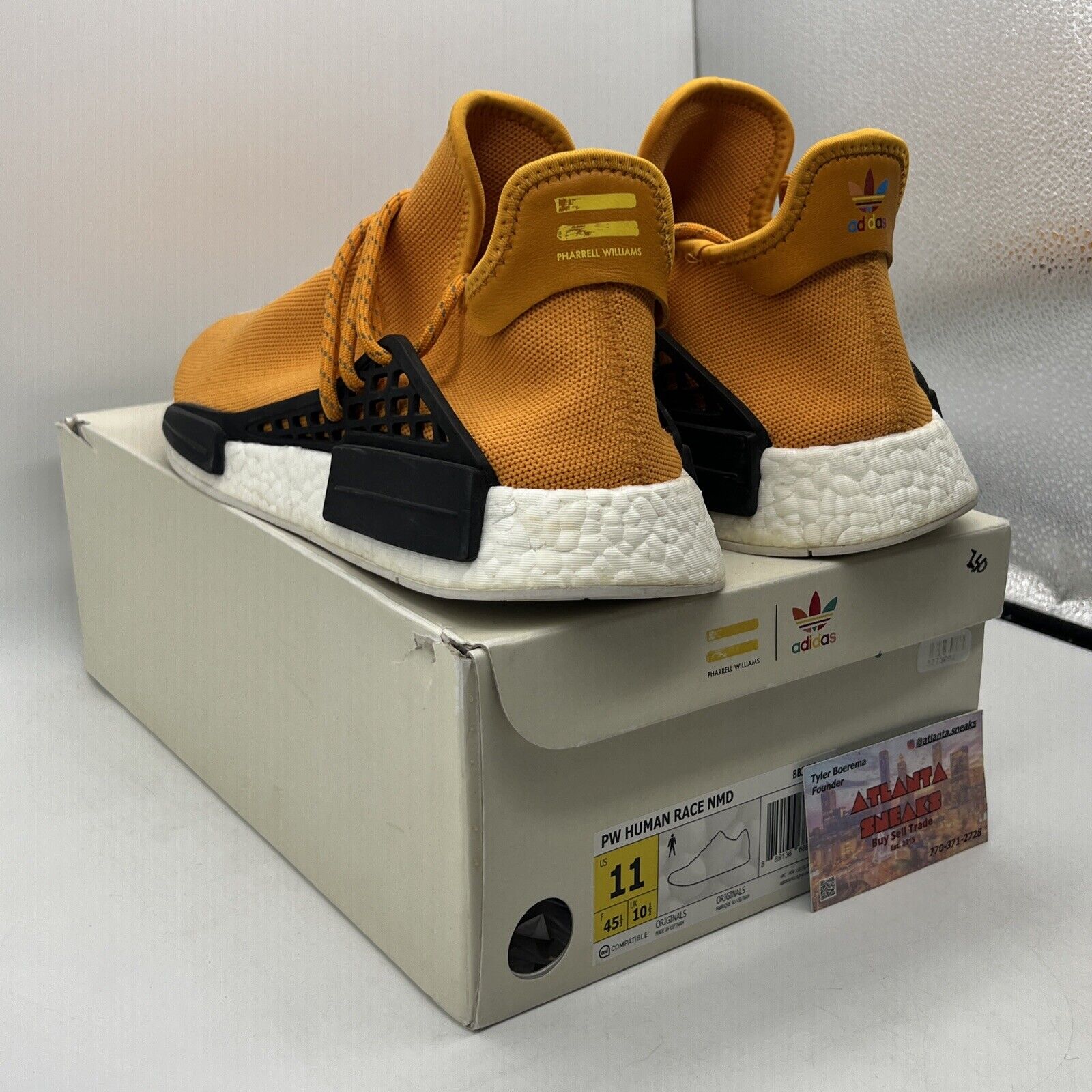 Size 11 - adidas Pharrell x NMD Human Race Tangerine White Black (BB3070)