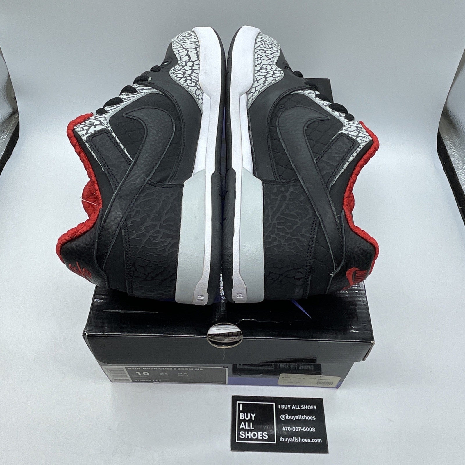 Size 10 - Nike Paul Rodriguez 2 Zoom Air Grey Haze Black Suede (315459-001)