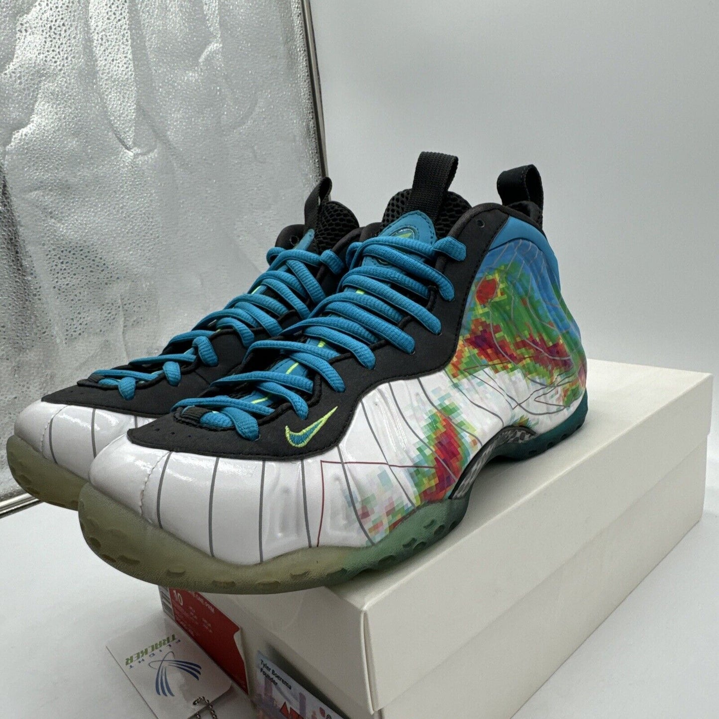 Size 10 - Nike Air Foamposite One Premium Weatherman 2013 Thermal Blue Icy White