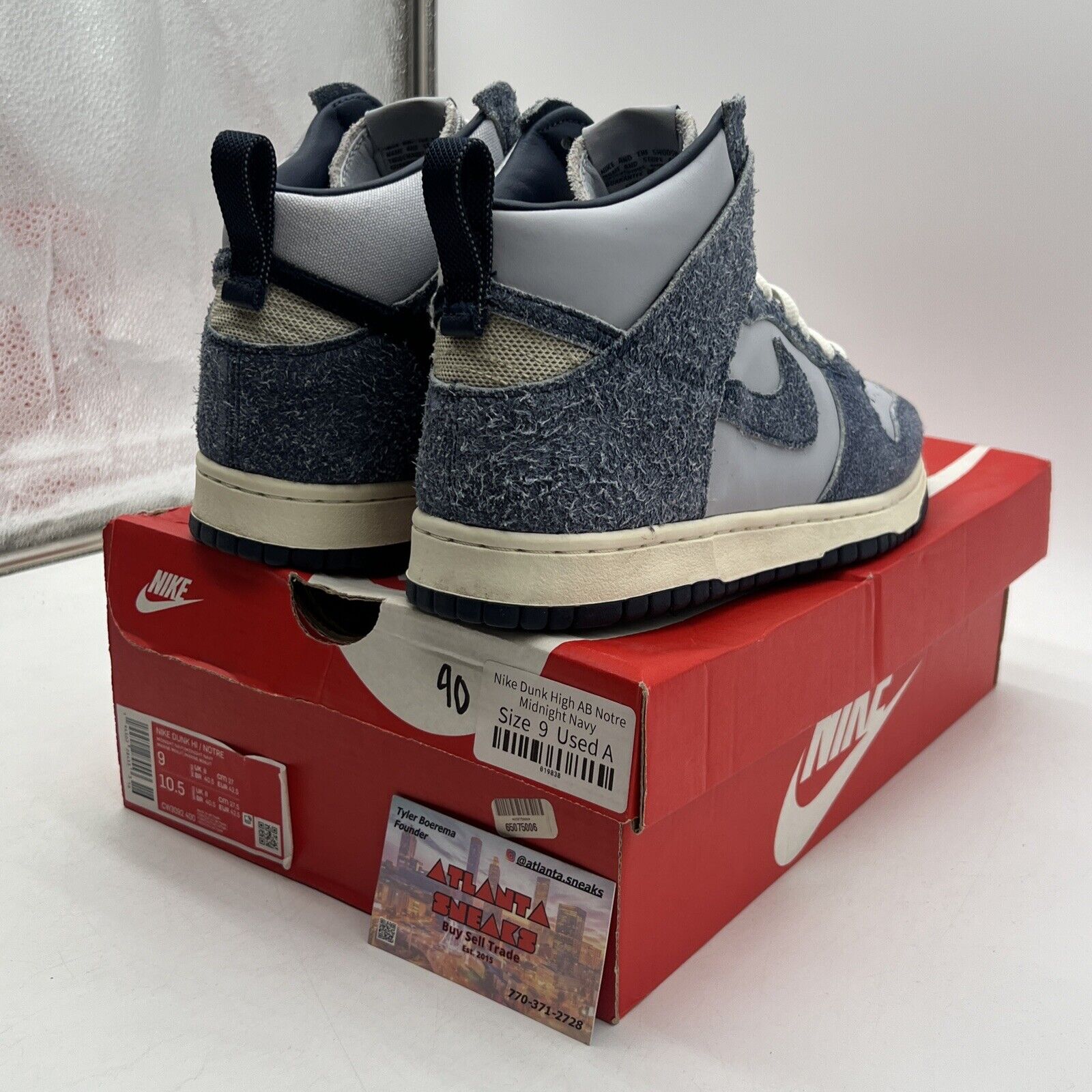 Size 9 - Nike Notre x Dunk High Midnight Navy White Suede (CW3092-400)