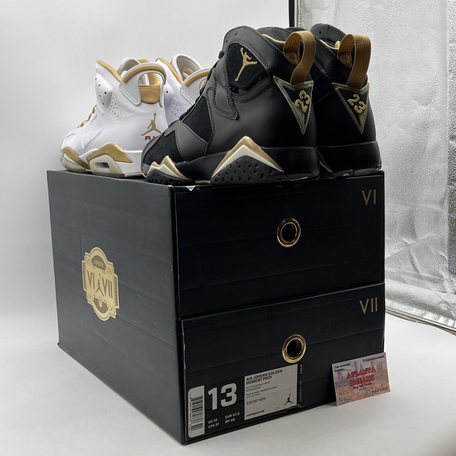 Size 13 - Air Jordan 7/6 Retro Golden Moments Pack (535357-935)