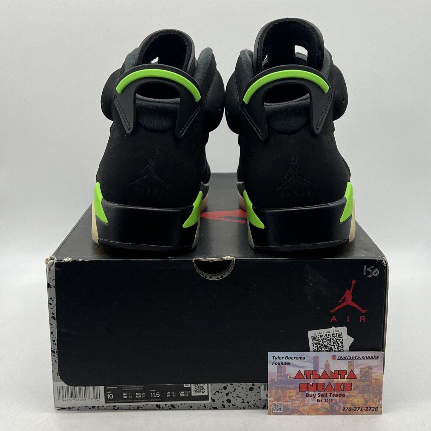 Size 10 - Jordan 6 Retro Electric Green 2021 Black Suede (CT8529-003)