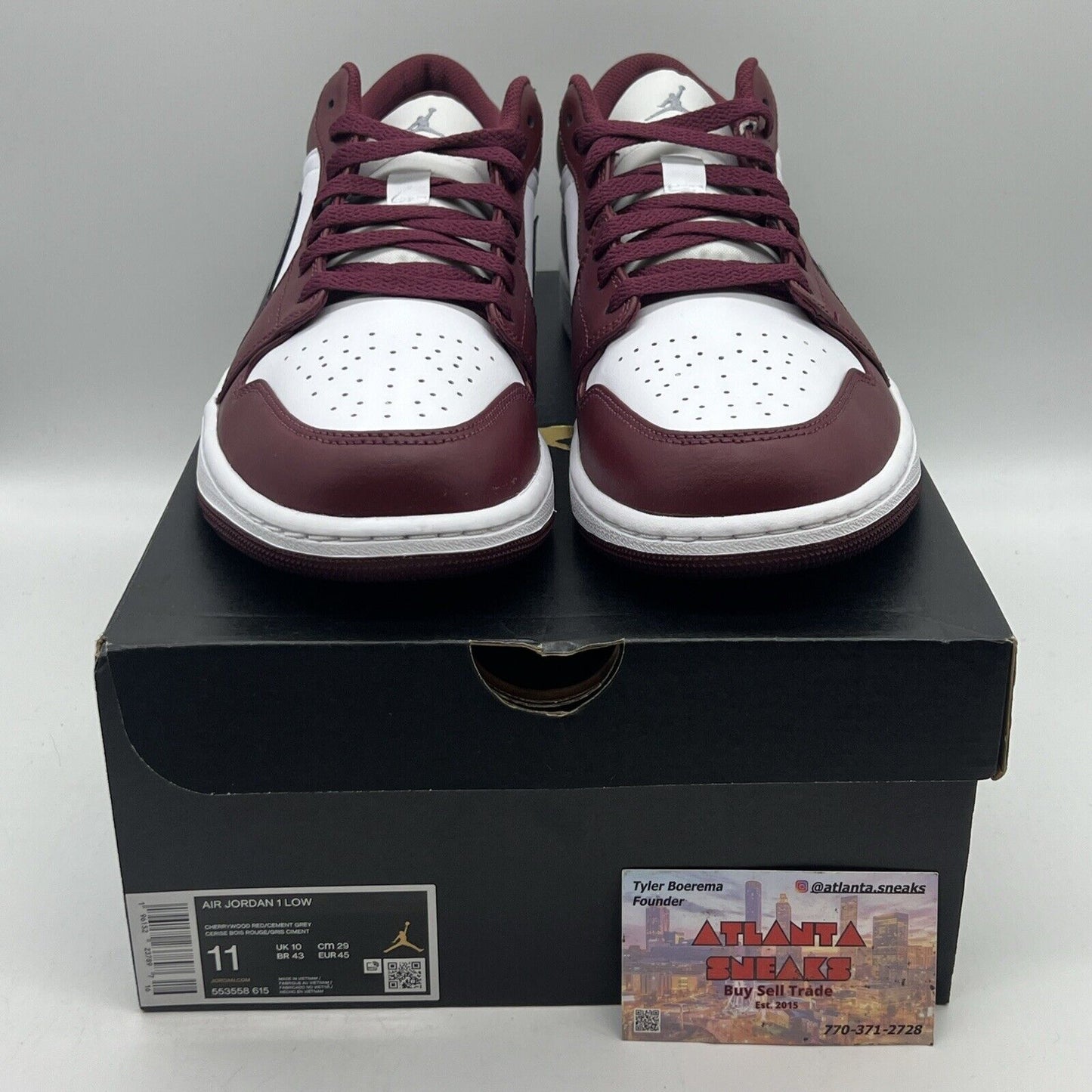 Size 11 - Jordan 1 Low Cherrywood Red 2022 Brand New Og All