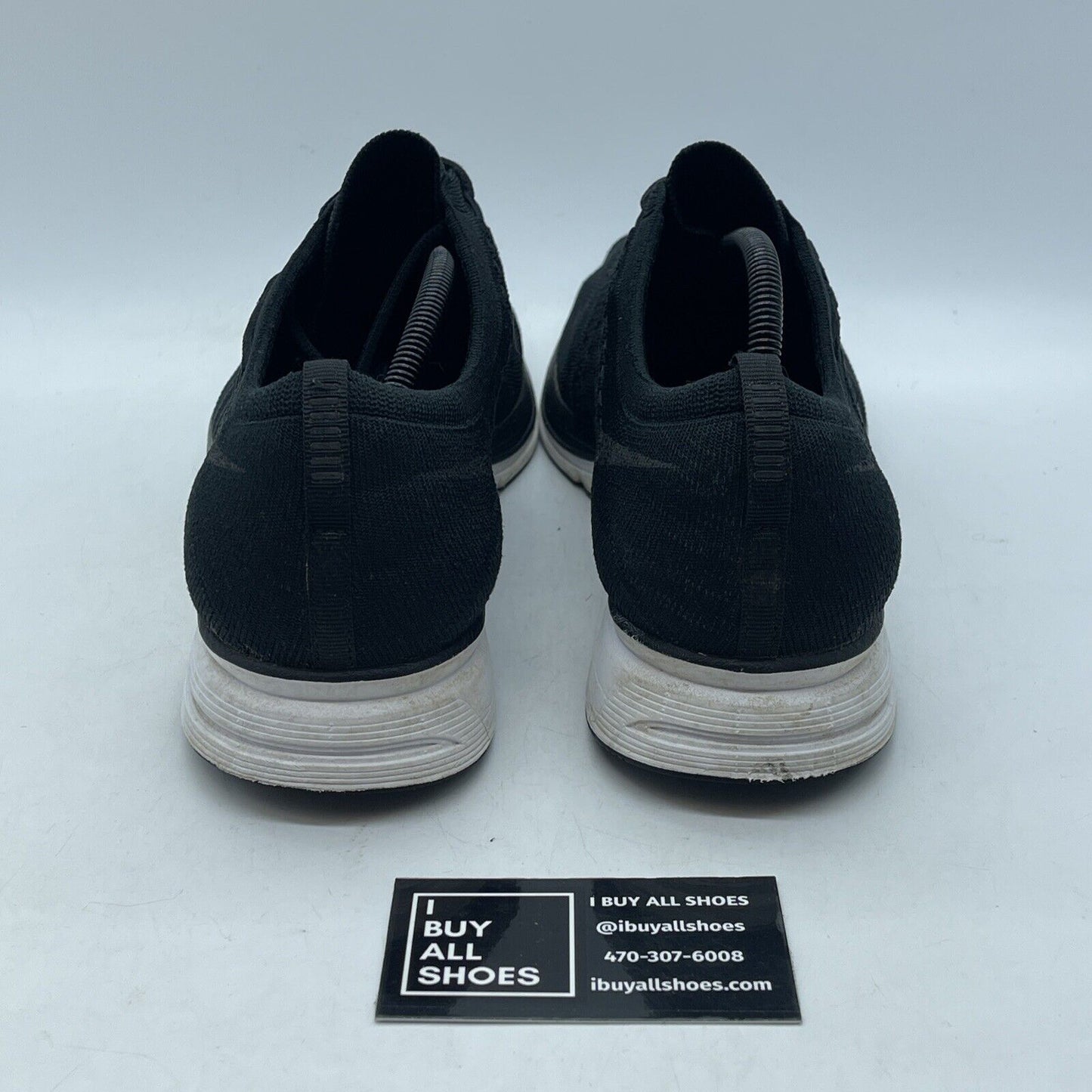 Size 12 - Nike Flyknit Trainer Shoes Black White Suede (AH8396-007)