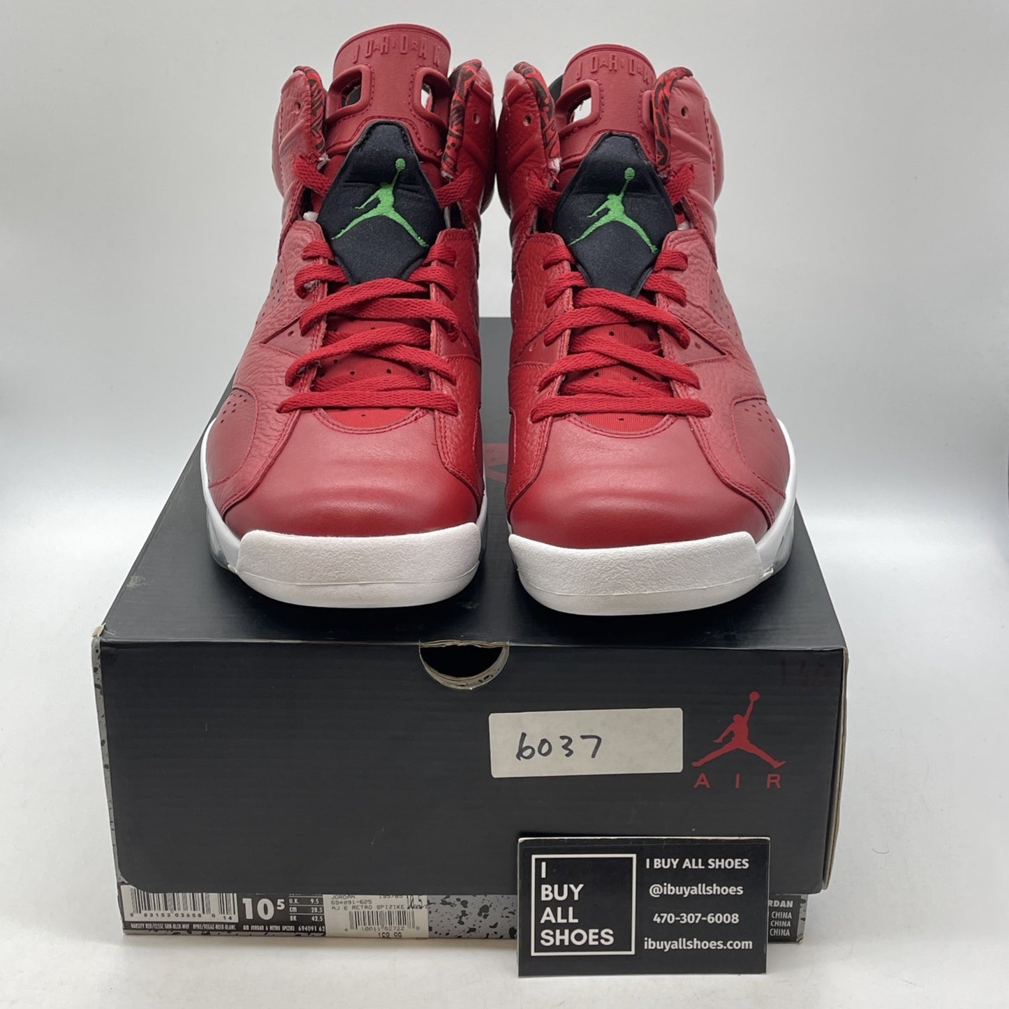 Size 10.5 - Air Jordan 6 Spizike History of Jordan Red Leather (694091-625)