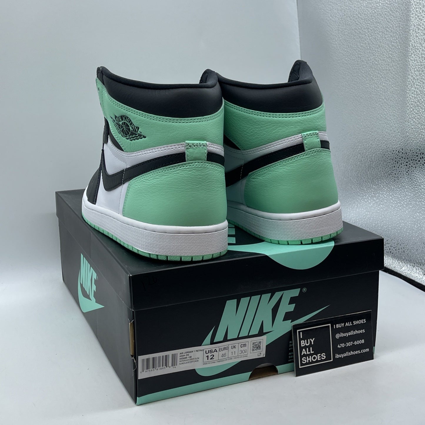Size 12 - Air Jordan 1 Retro OG High Green Glow White Black (DZ5485-130)