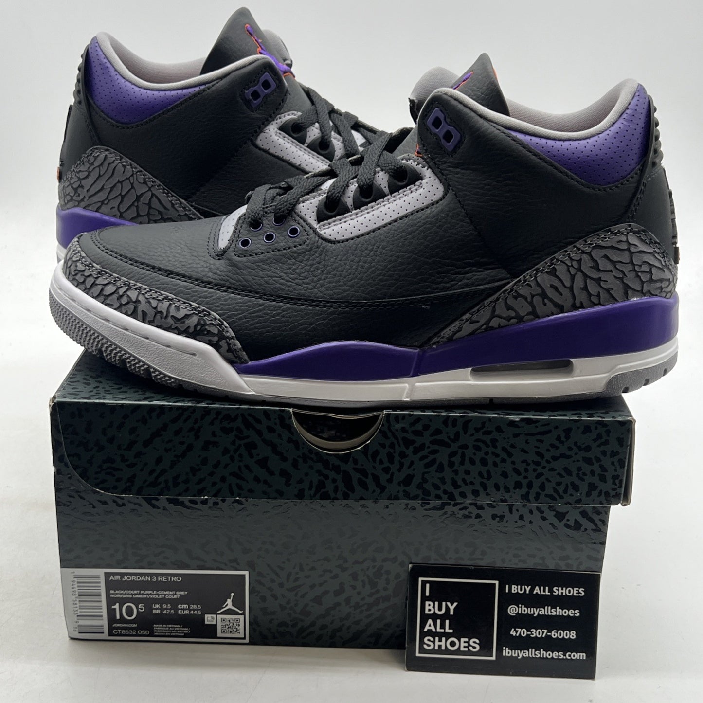 Size 10.5 - Air Jordan 3 Retro Court Purple (CT8532-050)