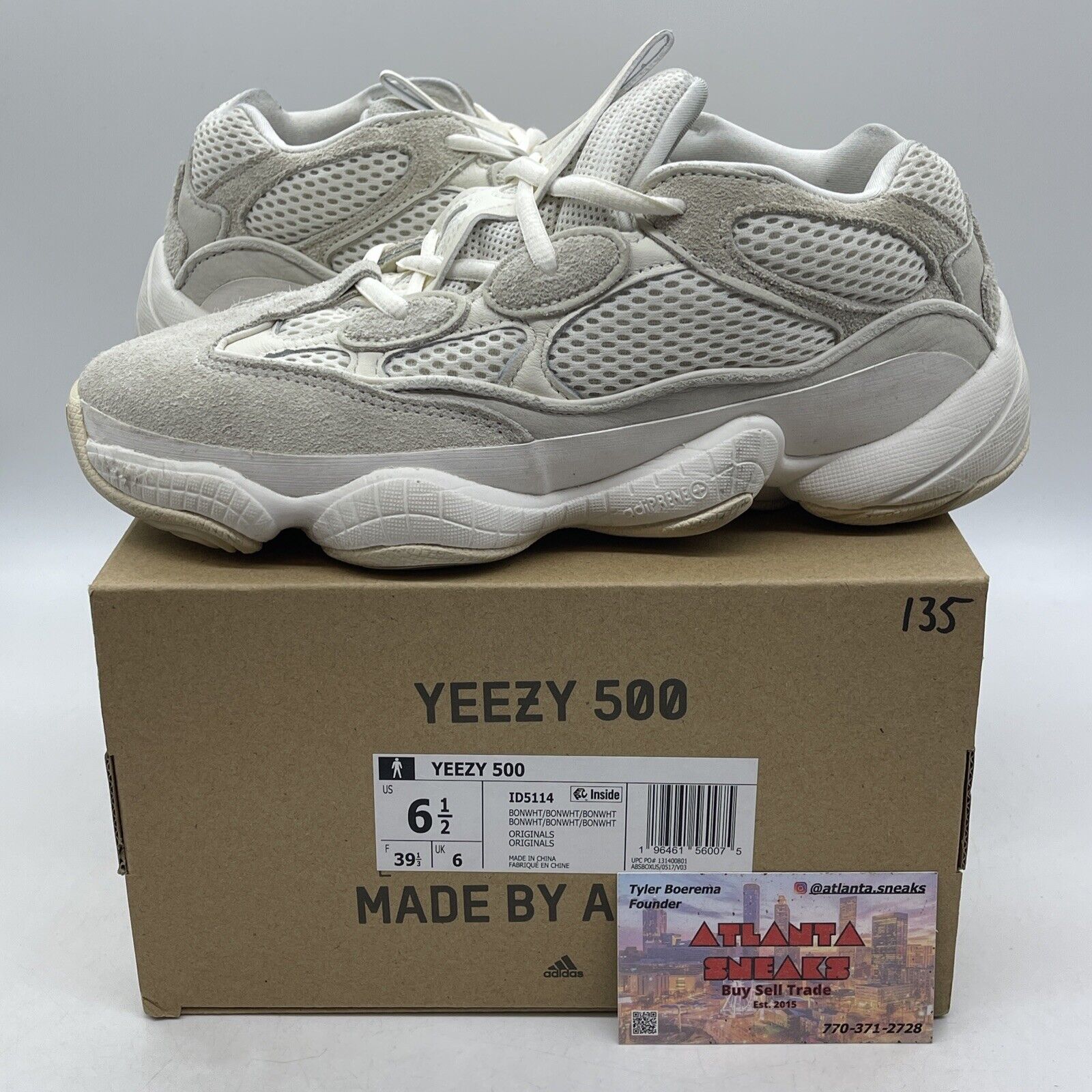 Size 6.5 - Adidas Yeezy 50” Bone White  Tan White Suede (ID5114)