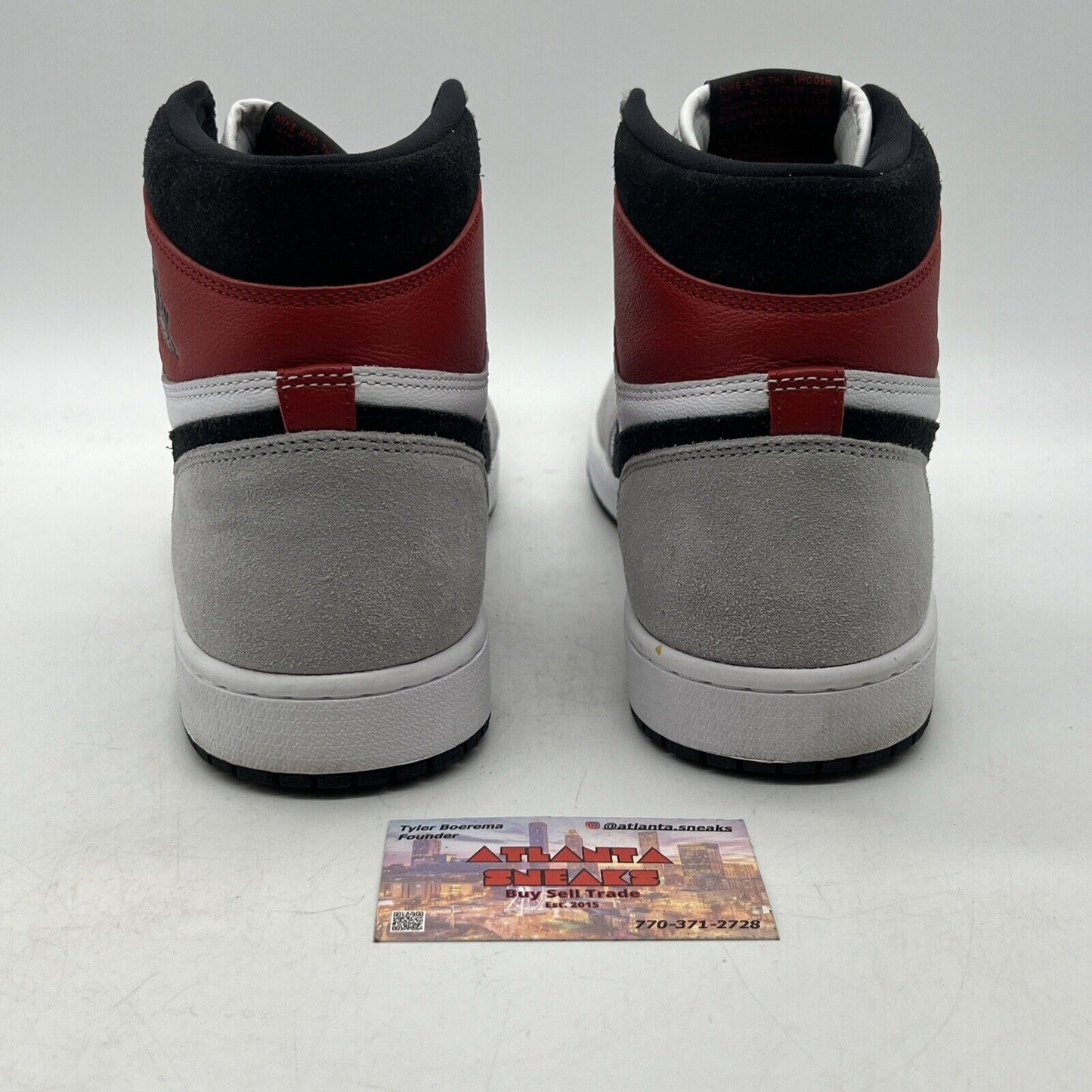 Size 10.5 - Jordan 1 Retro High OG Smoke Gray 2020 Red Black Leather Suede