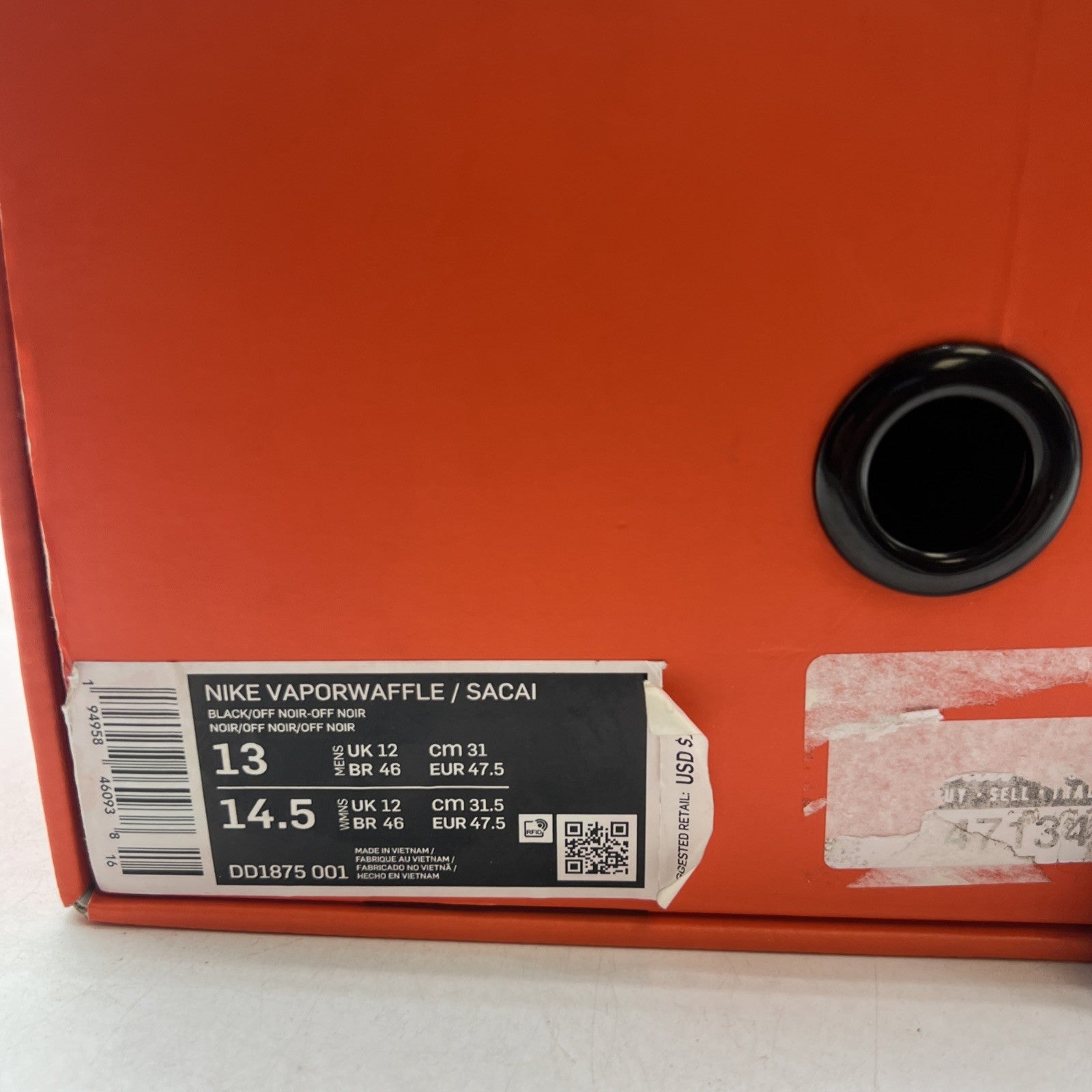 Size 13 - Nike VaporWaffle x Sacai Black (DD1875-001)