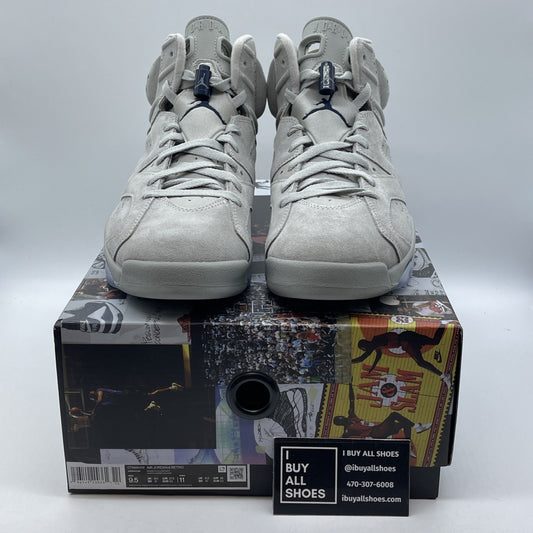 Size 9.5 - Jordan 6 Retro Mid Georgetown Grey Blue Suede (CT8529-012)