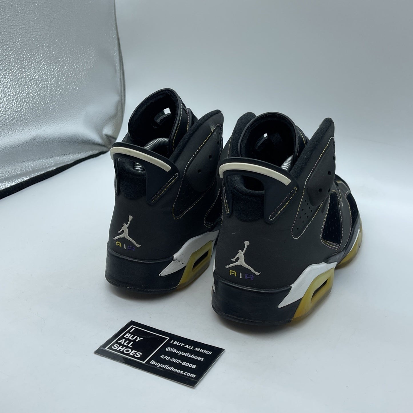 Size 9 - Air Jordan 6 Retro Lakers Black Grey Suede Leather (384664-002)