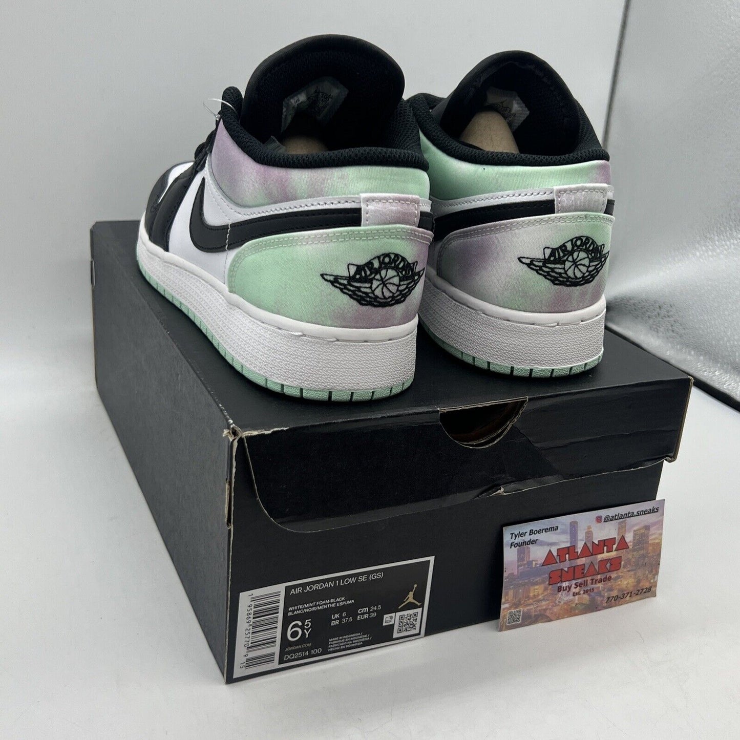 Air Jordan 1 Low SE Pastel Tie-Dye GS Size 6.5Y / DQ2514-100 Brand New Og All