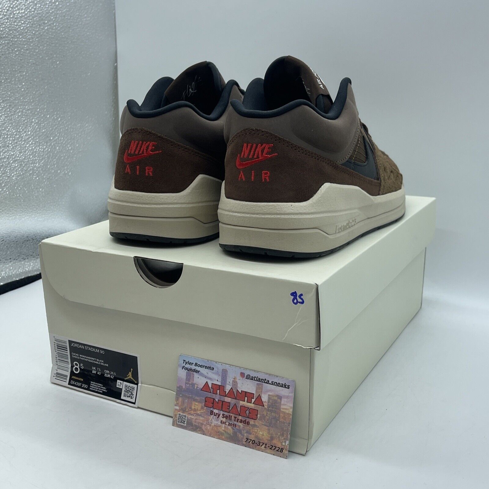 Size 8.5 - Jordan Stadium 90 Cacao Wow Brown Suede Black Leather (DX4397-200)