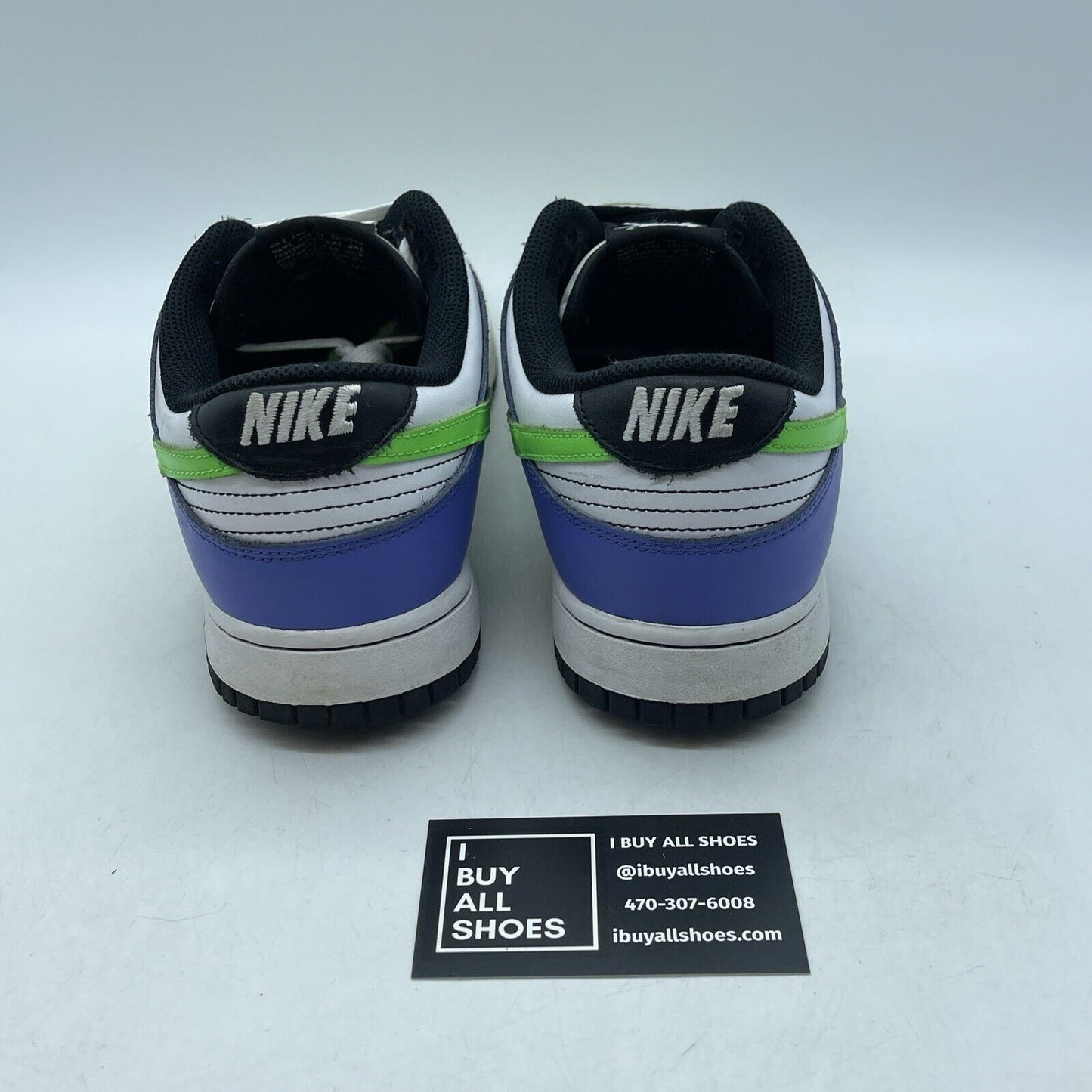 Size 11W - Nike Dunk Low Green Strike White Blue Red Yellow Leather (DD1503-106)