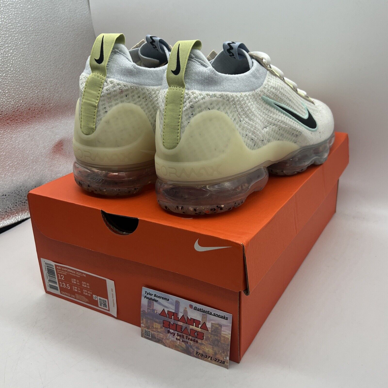 Size 12 - Nike Air VaporMax Flyknit 2021 Mismatched Swoosh - White 2022