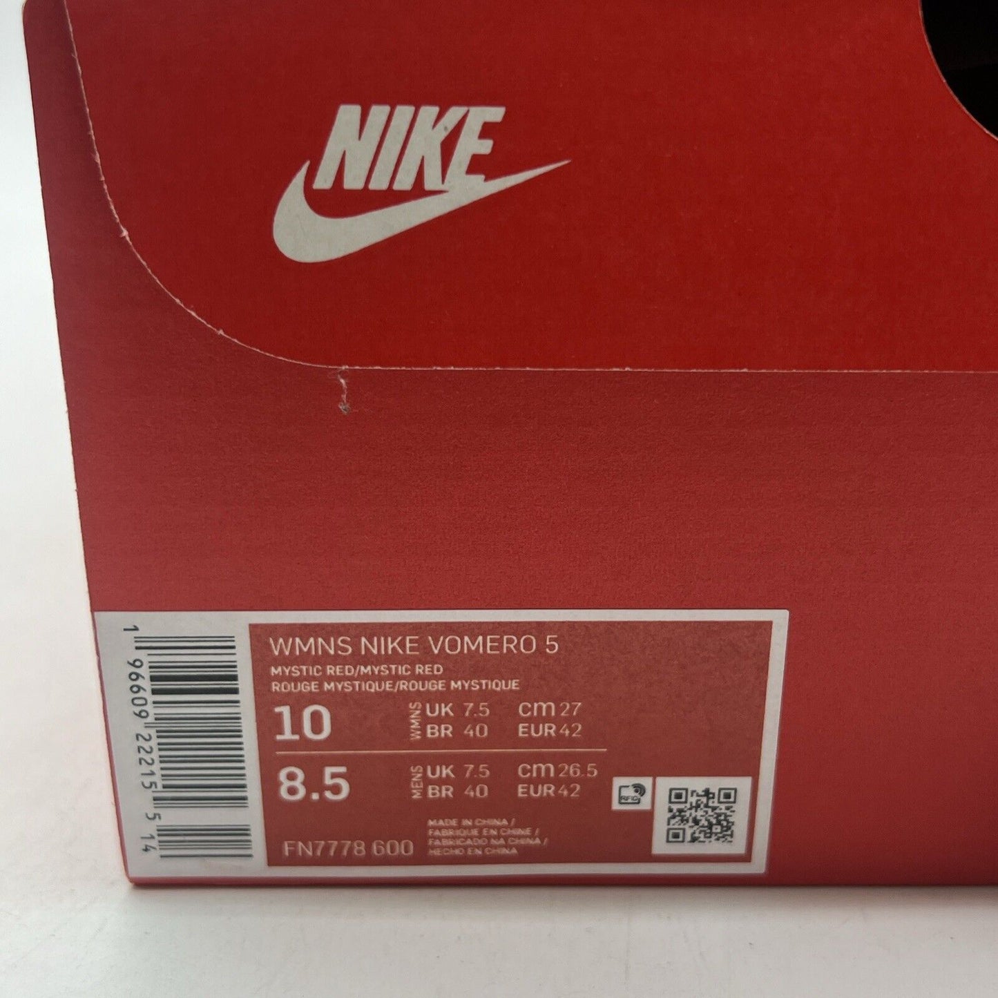 Size 10 - Nike Air Zoom Vomero 5 Mystic Red W (FN7778-600)