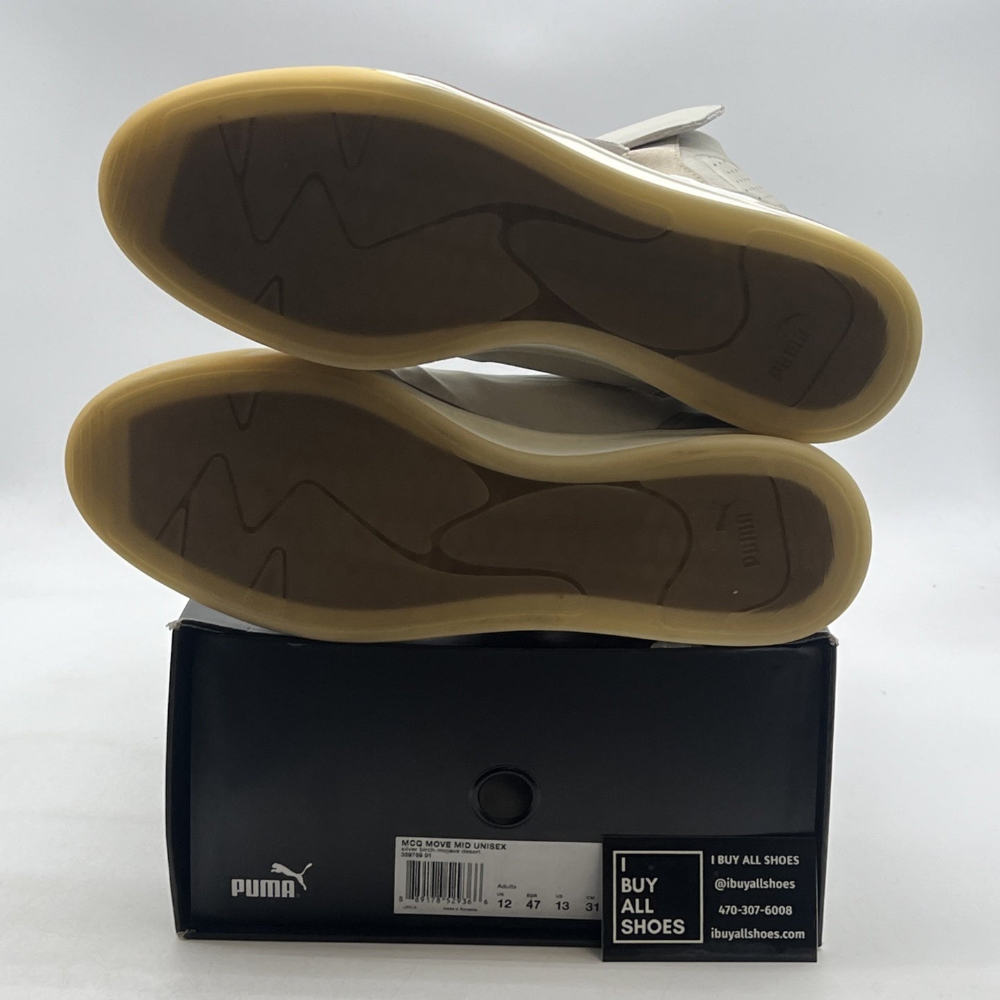 Size 13 - PUMA Move Mid x Alexander McQueen Silver Birch/Mojave Desert