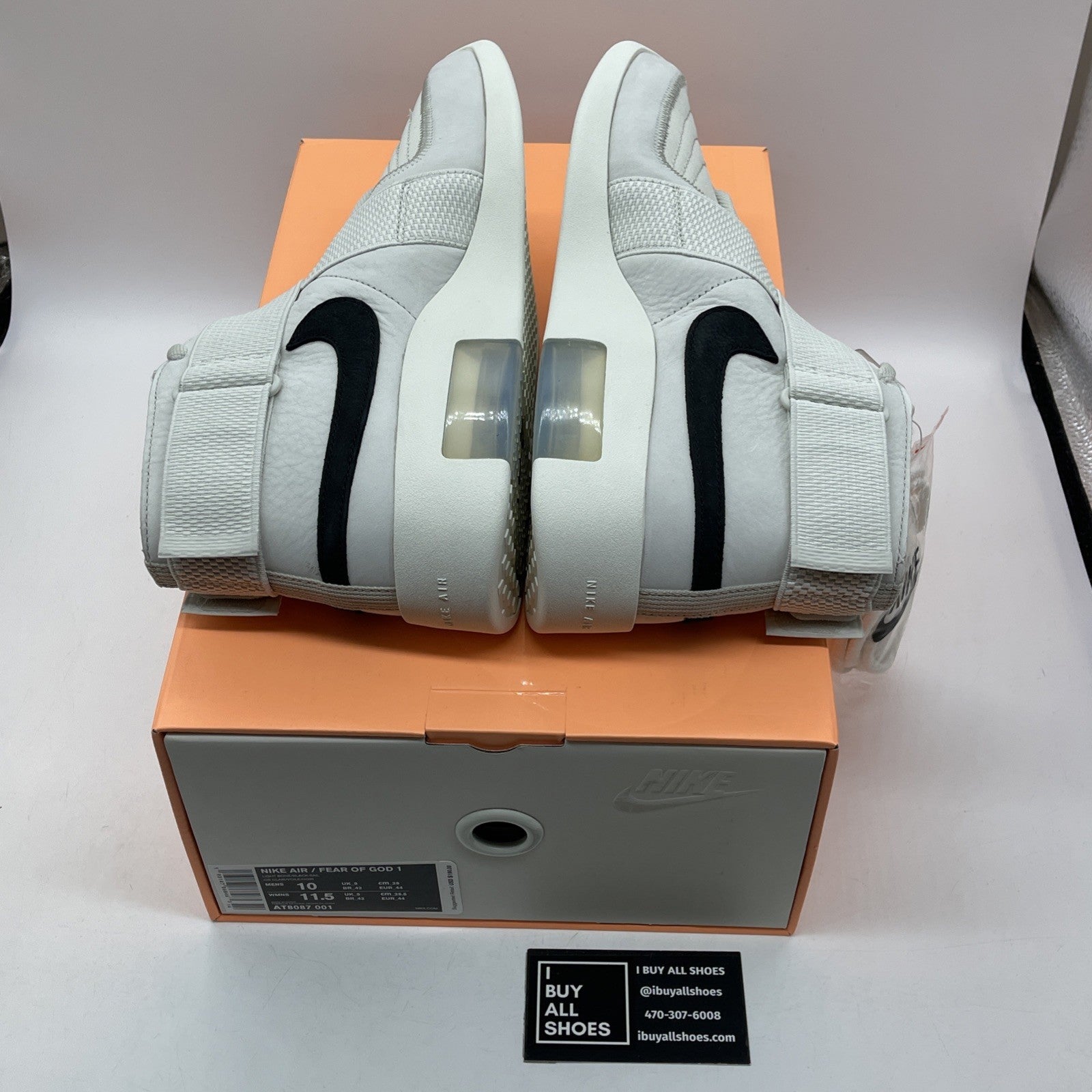Size 10 - Nike Air Fear Of God Raid Light Bone Tan Black Suede (AT8087-001)