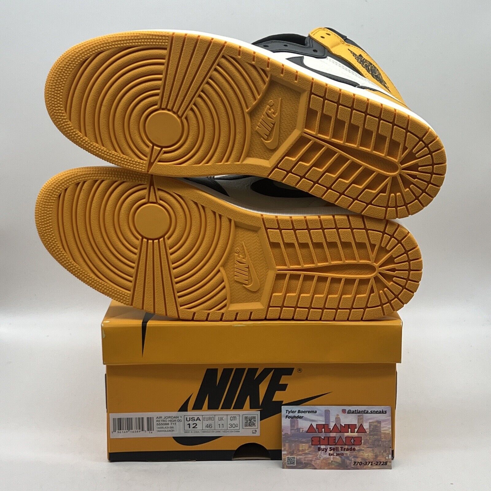 Size 12 - Jordan 1 Retro OG High Yellow Toe Brand New Og All