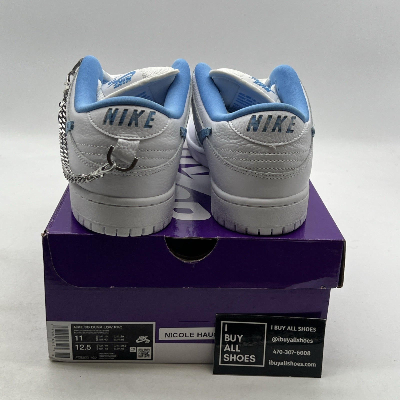 Size 11 - Nicole Hause x Nike Dunk Pro SB Low White University Blue (FZ8802-100)